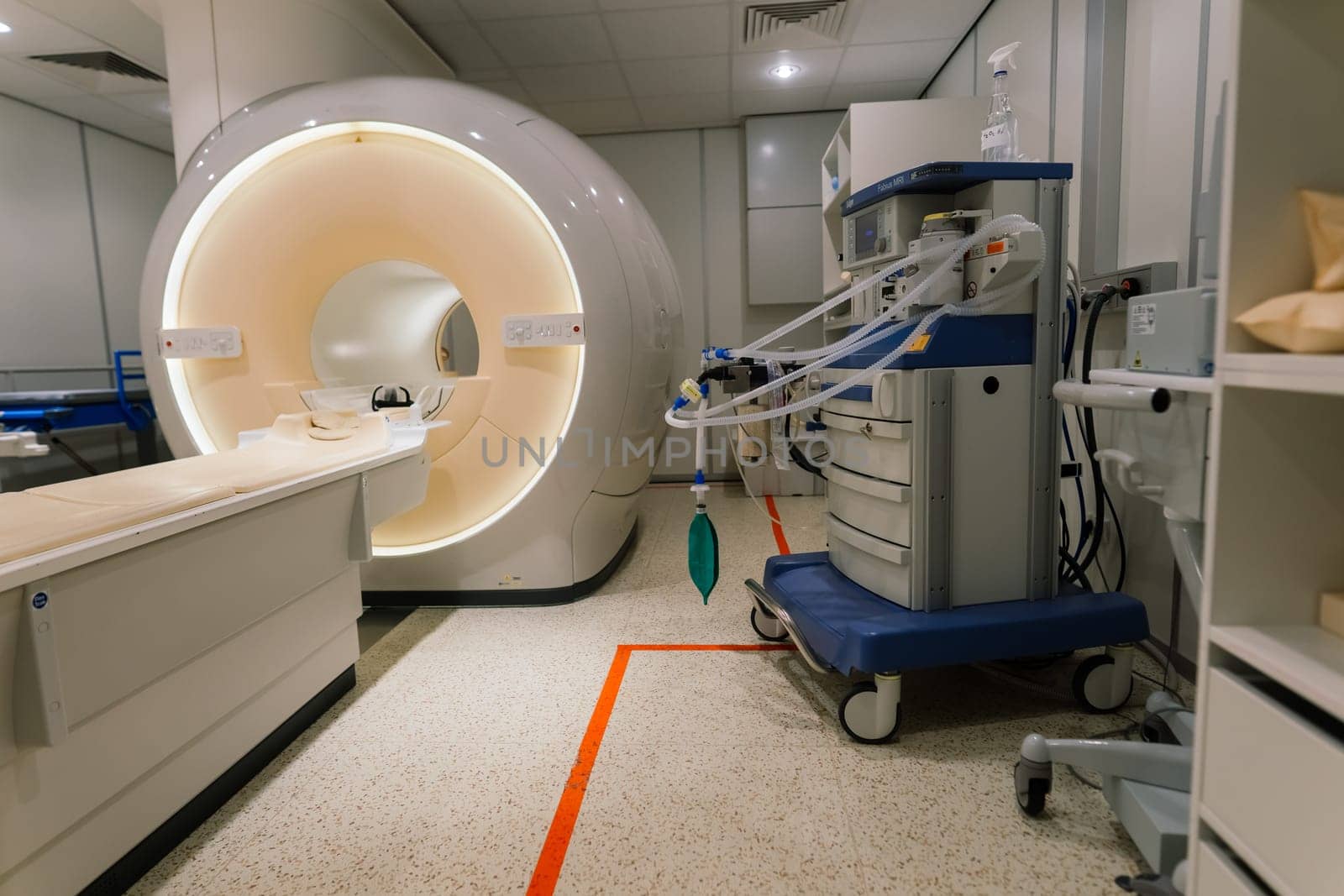 CT Computed tomography scanner in a hospital laboratory.