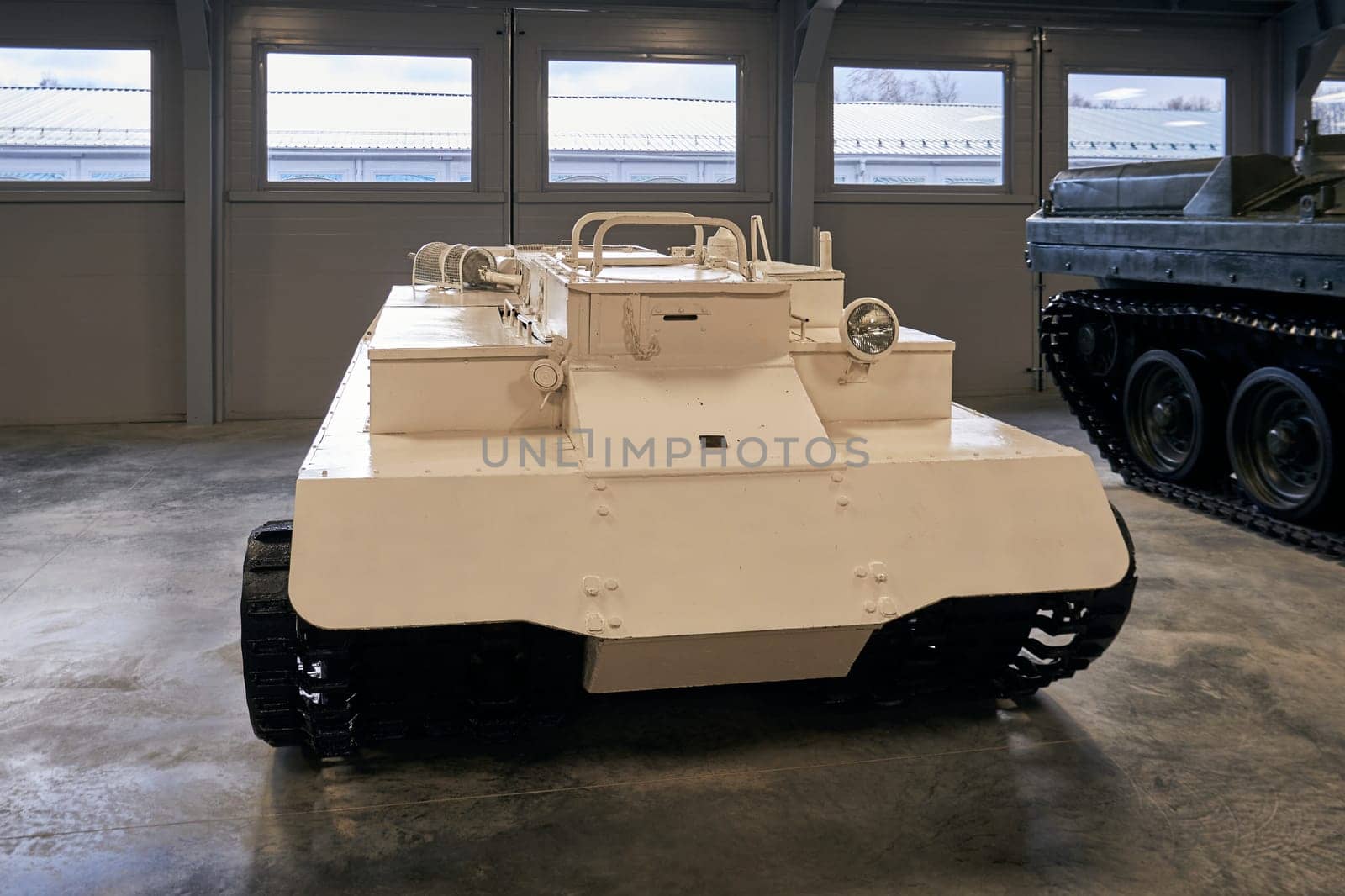 Kubinka, Moscow region, Russia - November 13, 2022: Canadian Bombardier B3 snowmobile at the Museum of Armored Vehicles