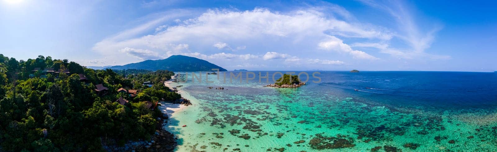 Koh Lipe Island Southern Thailand with turqouse colored ocean and white sandy beach at Ko Lipe.