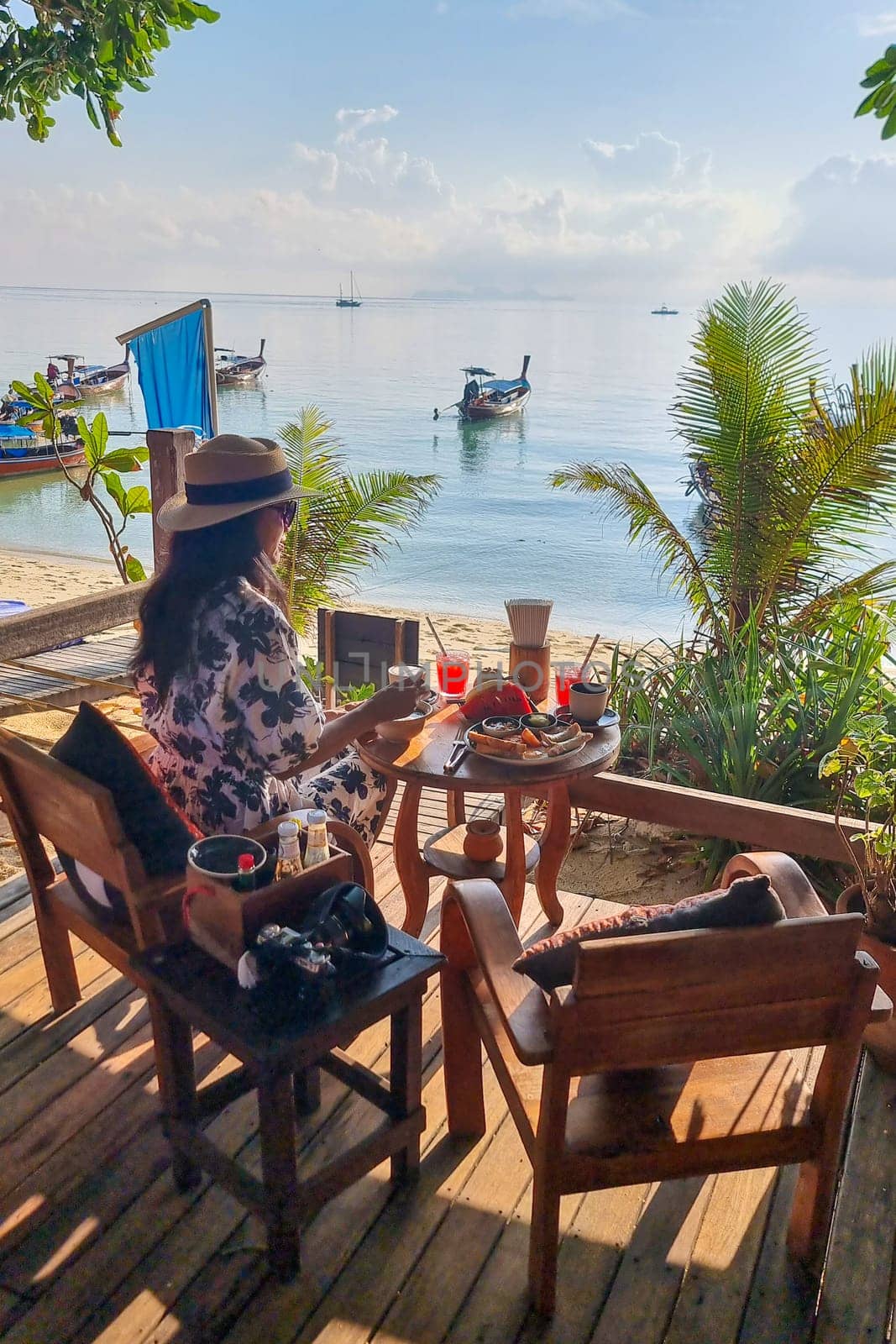 breakfast with coffee at the beach of Koh Lipe Island Southern Thailand by fokkebok