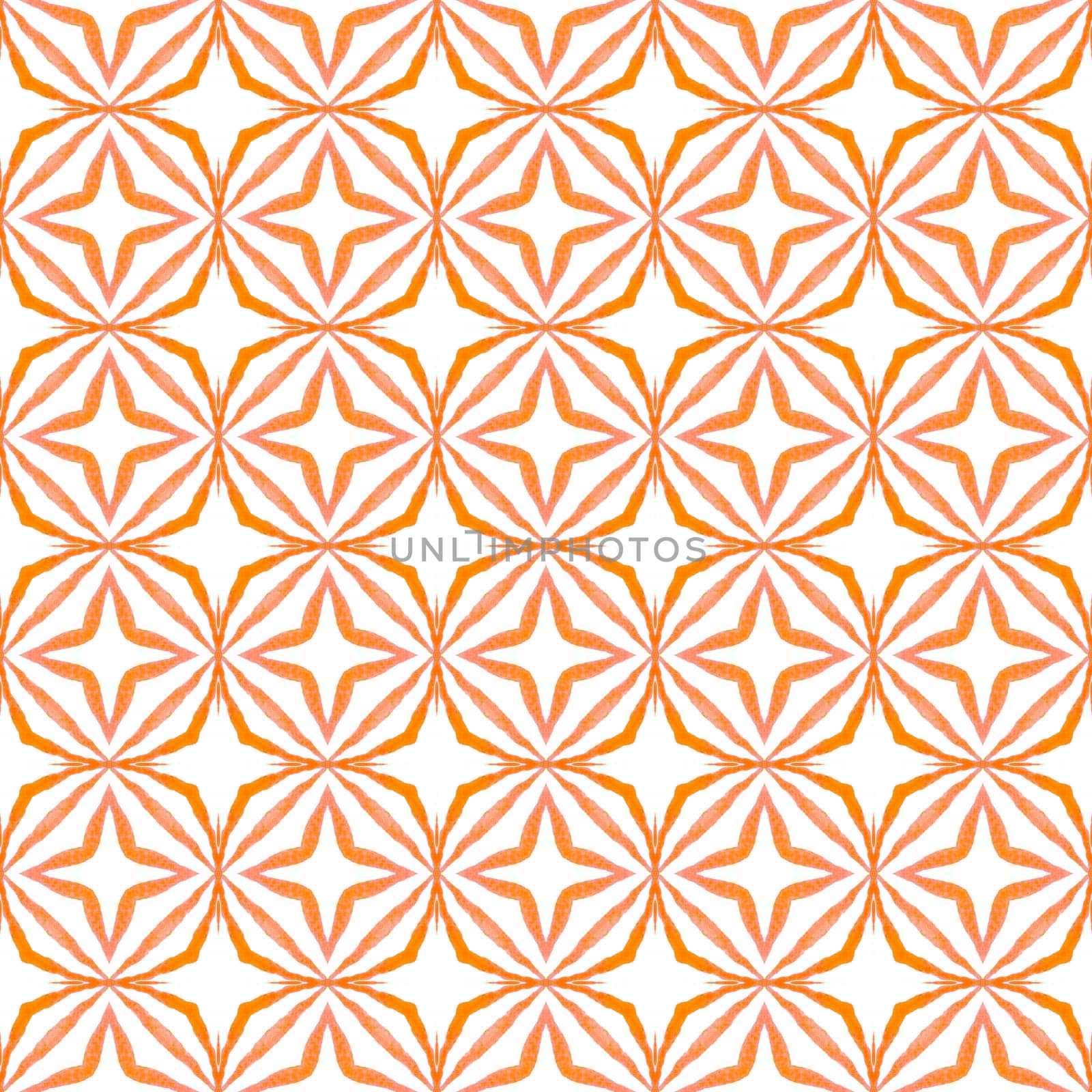 Summer exotic seamless border. Orange fabulous boho chic summer design. Textile ready fancy print, swimwear fabric, wallpaper, wrapping. Exotic seamless pattern.