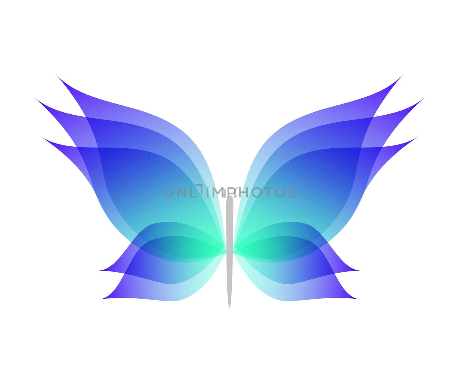Watercolor butterfly in cartoon flat style. Beautiful abstract flying insects. Isolated on white. Jpeg illustration.