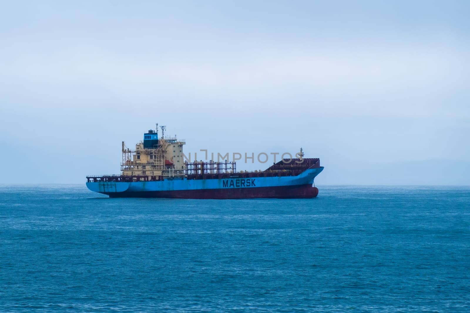Maersk container ship in the Adriatic sea, April 2023, Napoli, Italy