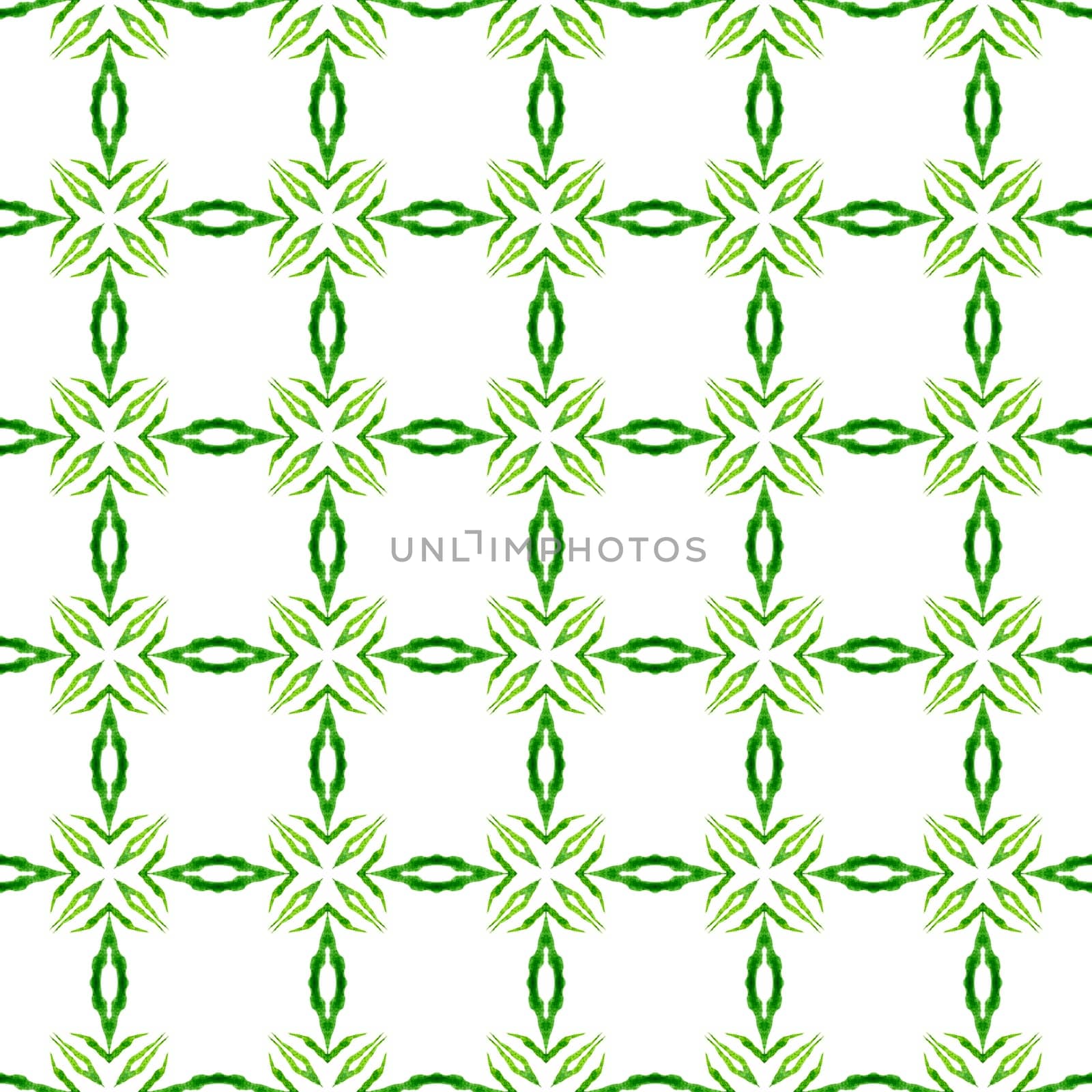 Green geometric chevron watercolor border. Green by beginagain