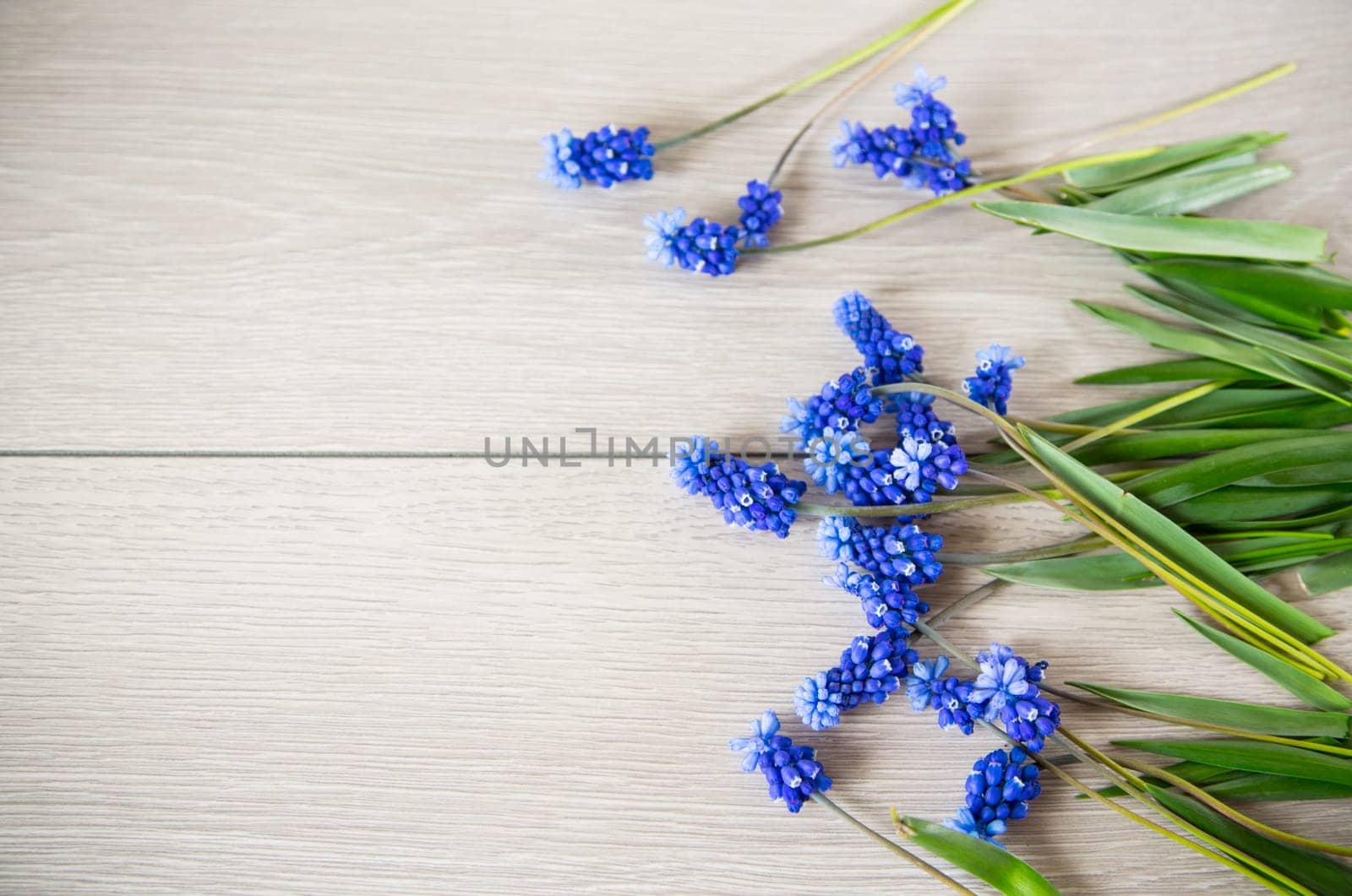 beautiful bouquet of spring flowers on a wooden table, rustic style.