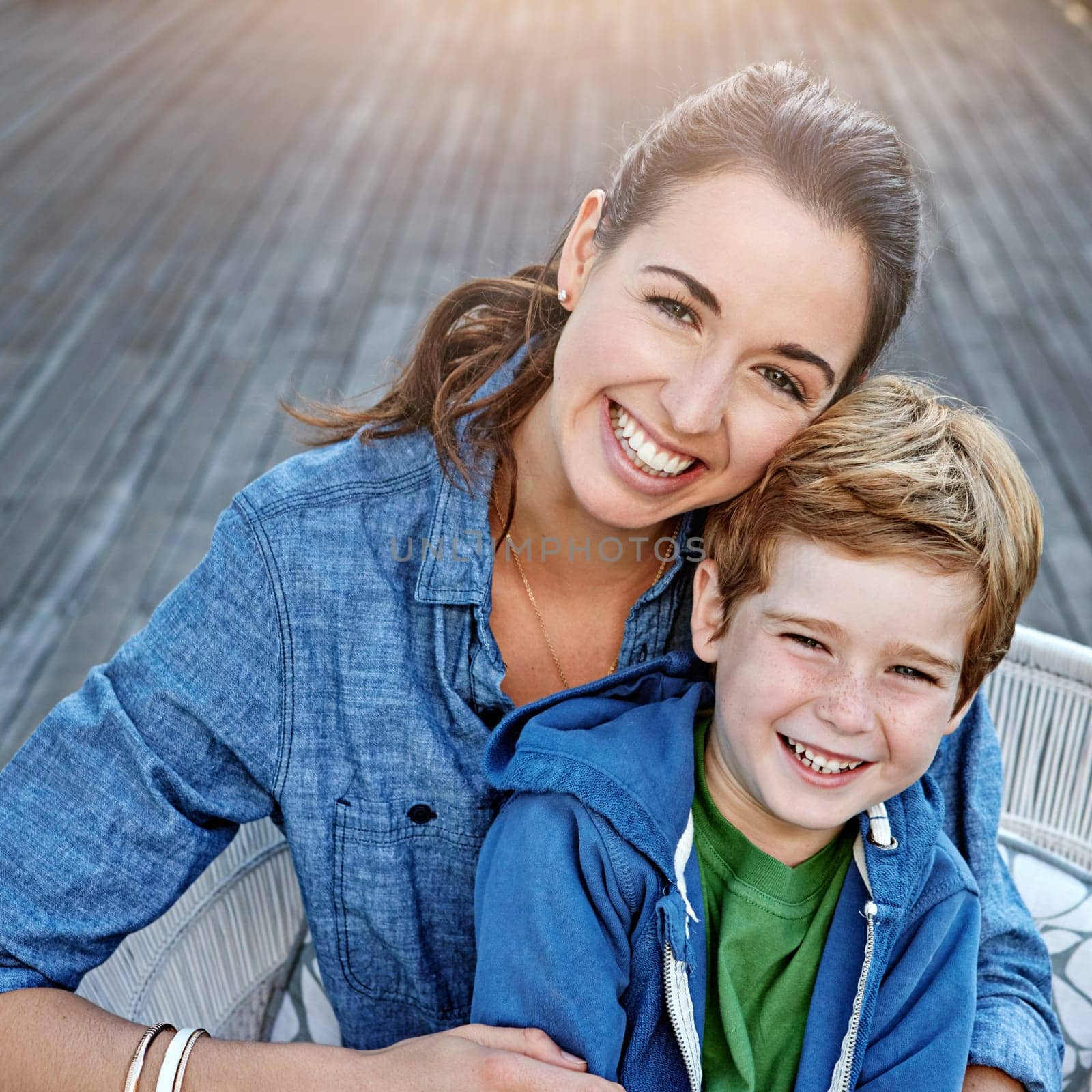 The bond between mother and son is a special one. Portrait of a happy mother and her son outdoors