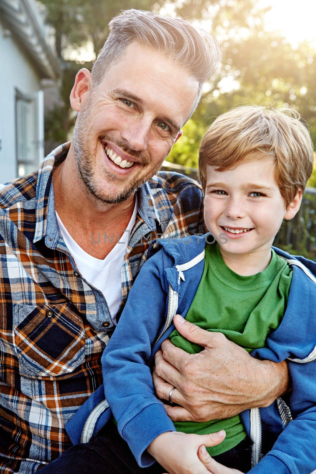 My greatest blessing is my little boy. a happy father and son spending time outdoors