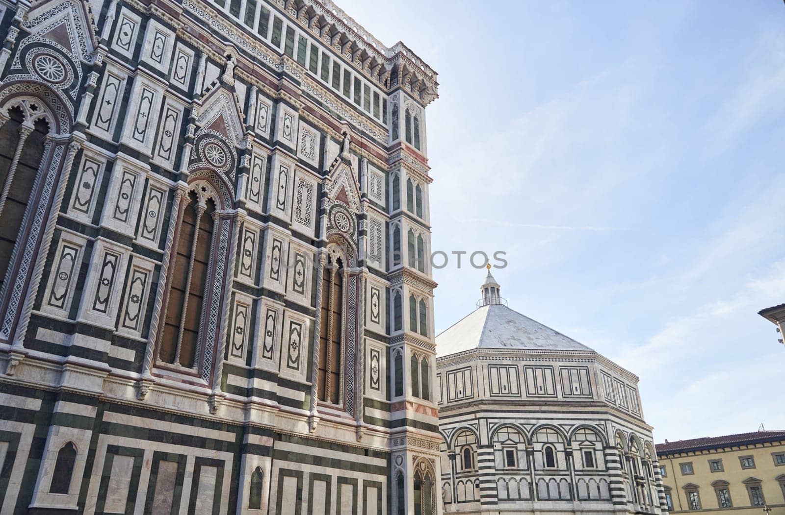 Florence, Italy - 12.02.2023: View of the dome of the Cathedral of Santa Maria del Fiora. High quality photo