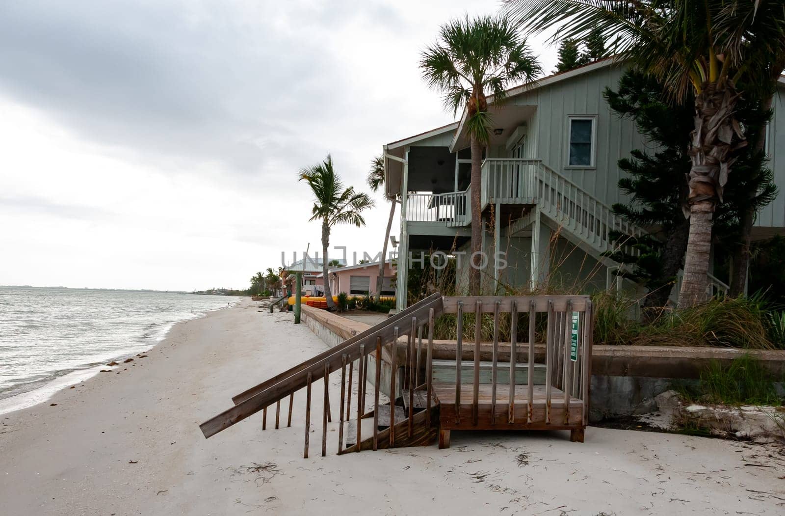 FLORIDA, USA - NOVEMBER 28, 2011: country houses near the water on the coast in the Gulf of Mexico, Florida