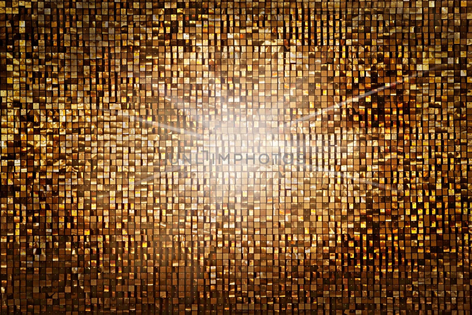 Abstract golden mosaic: night style.