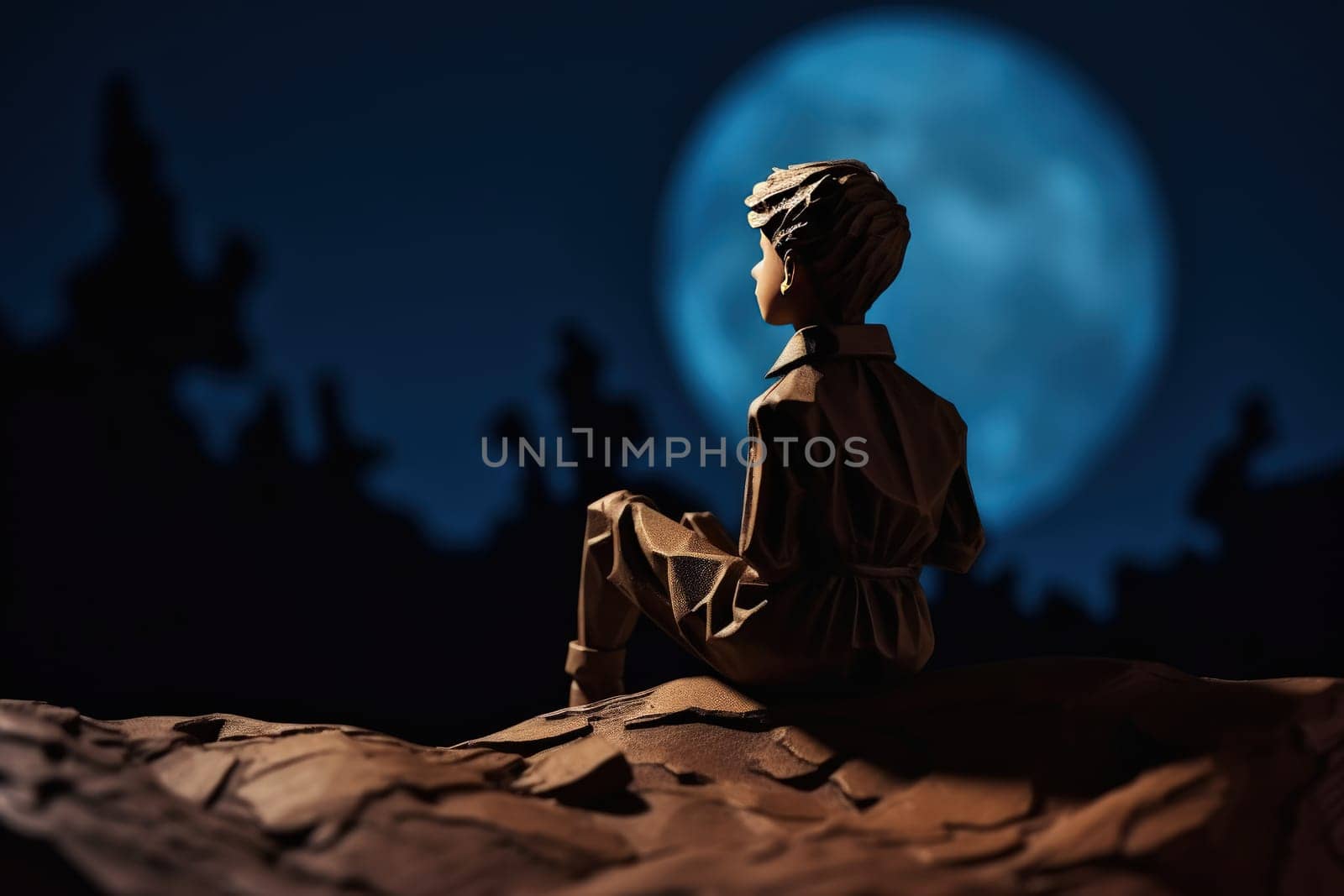 The Little Prince. Antoine Marie Roger de Saint Exupery. A timeless classic, a book, a story, for children and adults. Creative reproduction, young man, hero pilot.