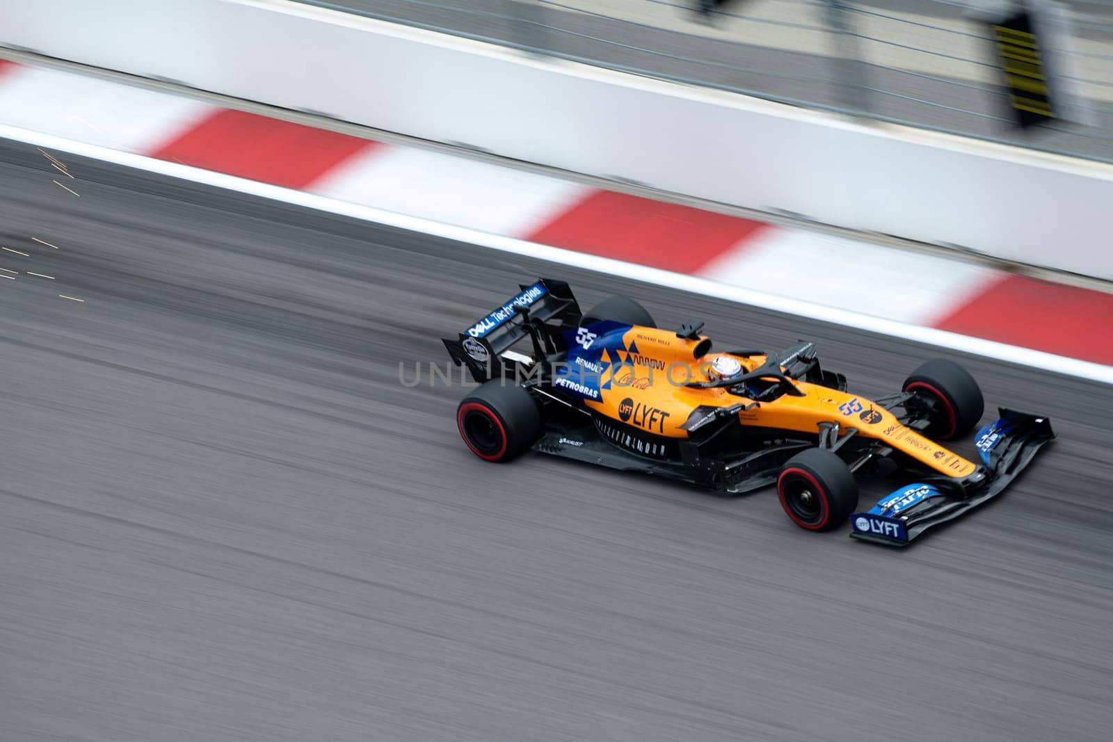 SOCHI, RUSSIA - 29 September 2019: Lando Norris McLauren F1 car racing at Formula 1 Grand Prix of Russia 2019 by MKolesnikov