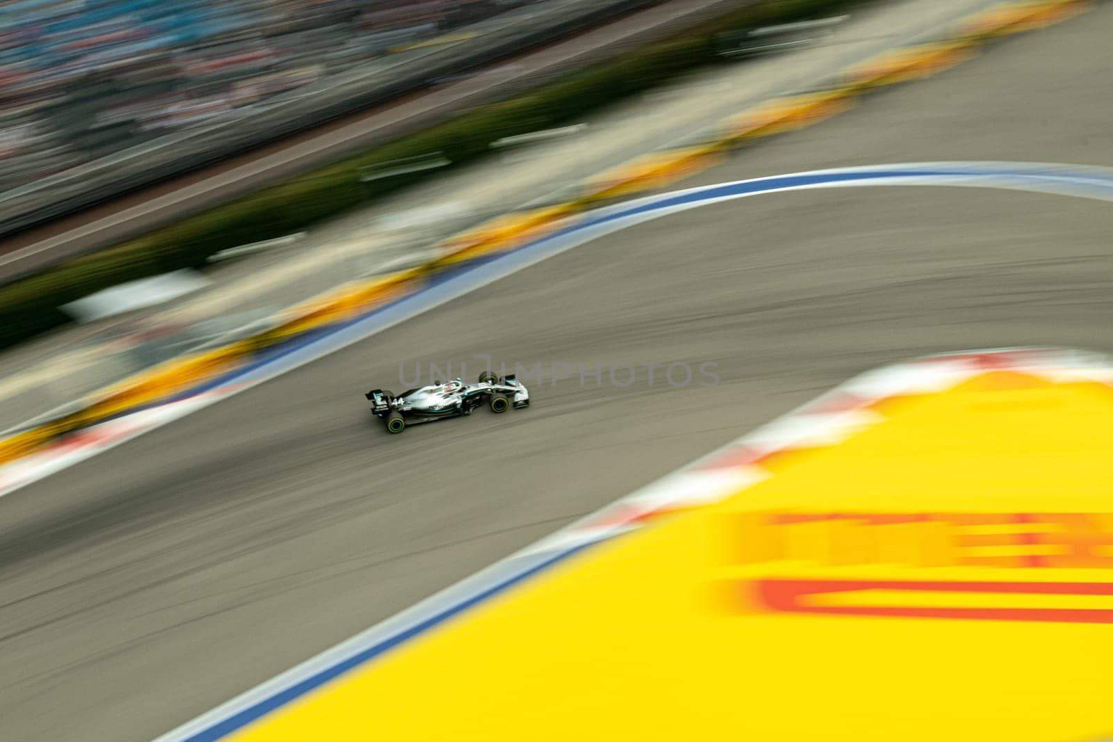 SOCHI, RUSSIA - 29 September 2019: Lewis Hamilton from Petronas Mercedes F1 Racing team rat Formula 1 Grand Prix of Russia 2019 by MKolesnikov