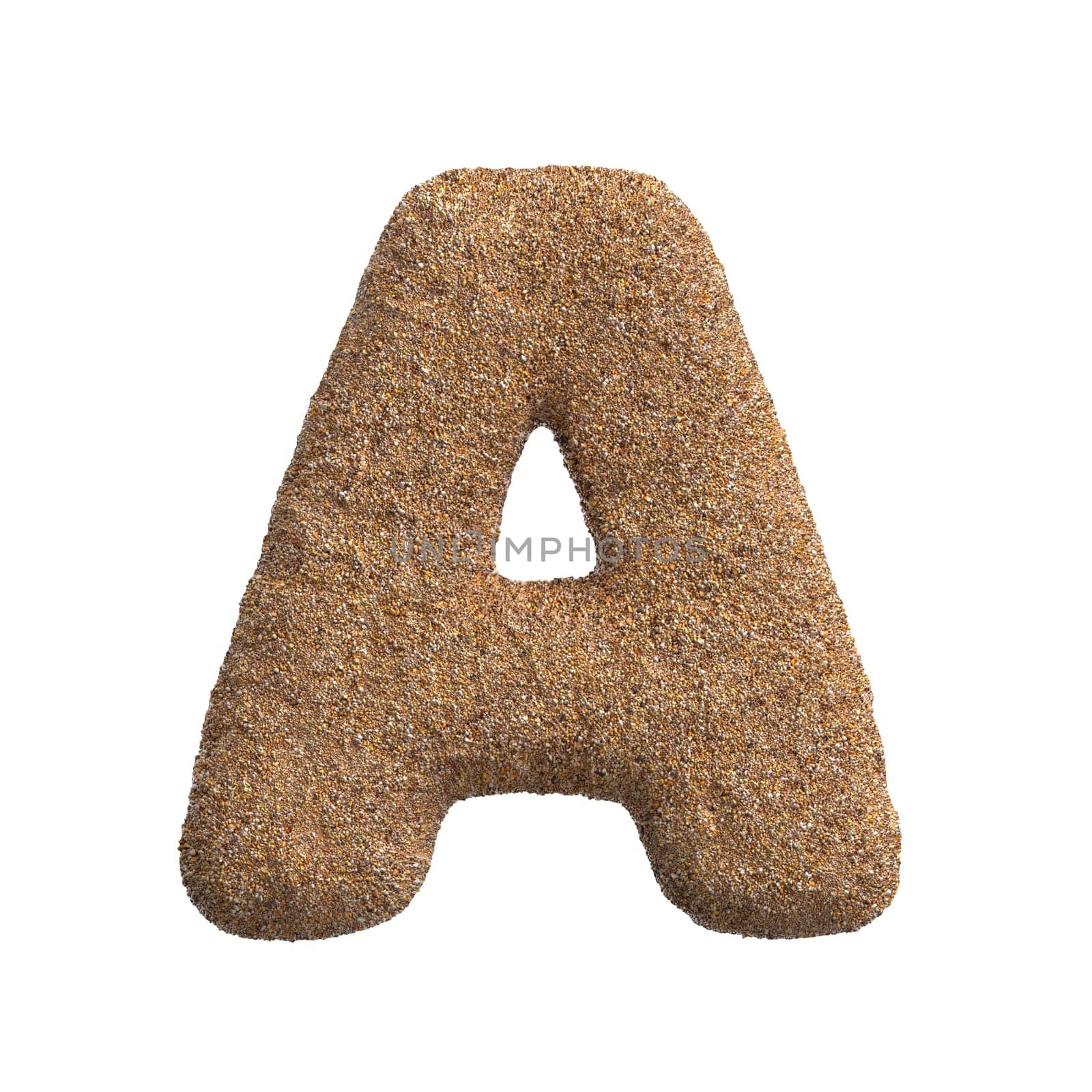 Sand letter A - Capital 3d beach font - Holidays, travel or ocean concepts by chrisroll