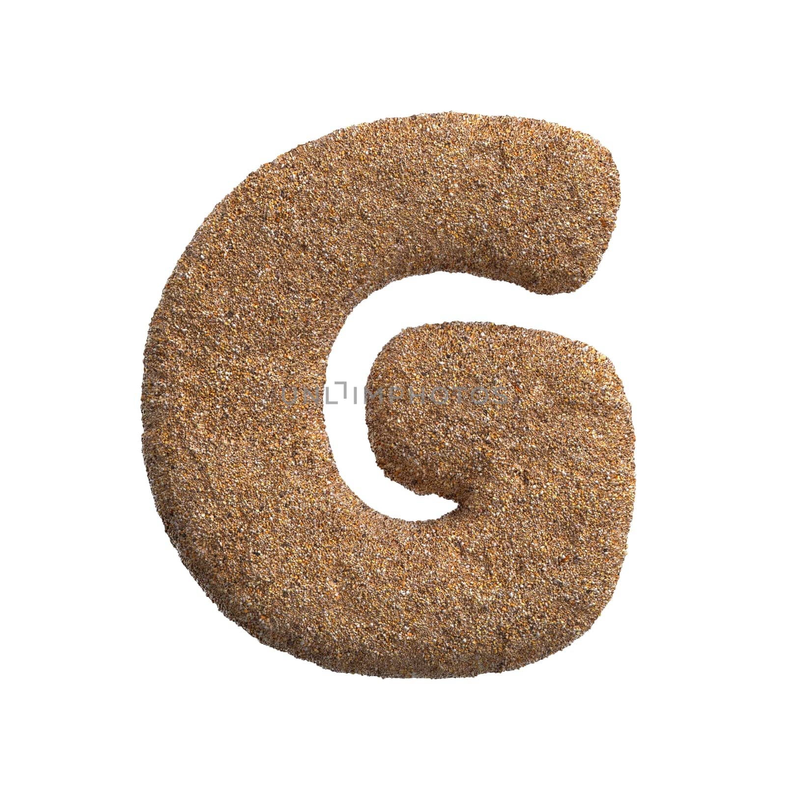 Sand letter G - Capital 3d beach font - Holidays, travel or ocean concepts by chrisroll
