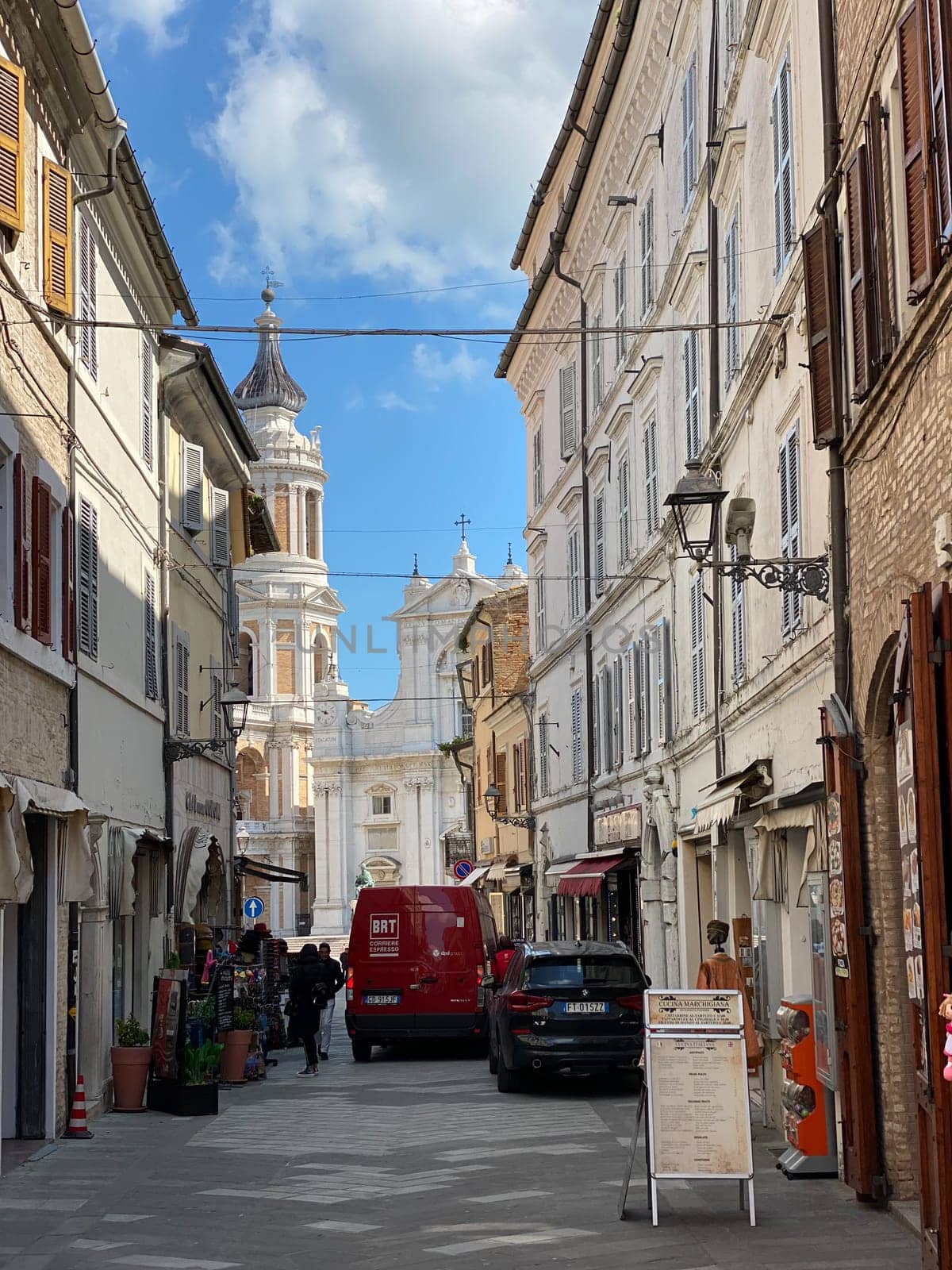 Italy, Ancona, Loreto - April 2023 Medieval village scenes