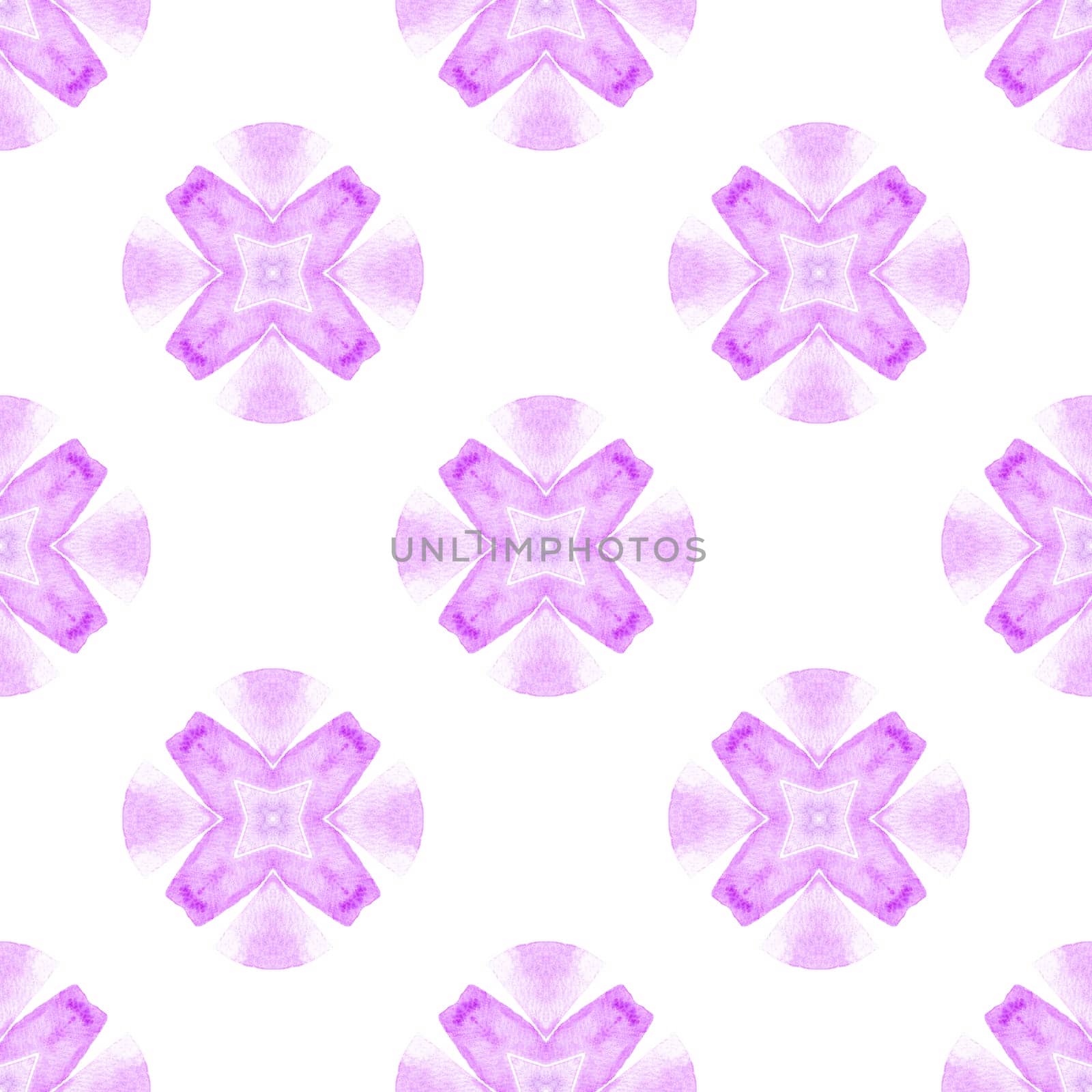 Textile ready ideal print, swimwear fabric, wallpaper, wrapping. Purple beauteous boho chic summer design. Chevron watercolor pattern. Green geometric chevron watercolor border.