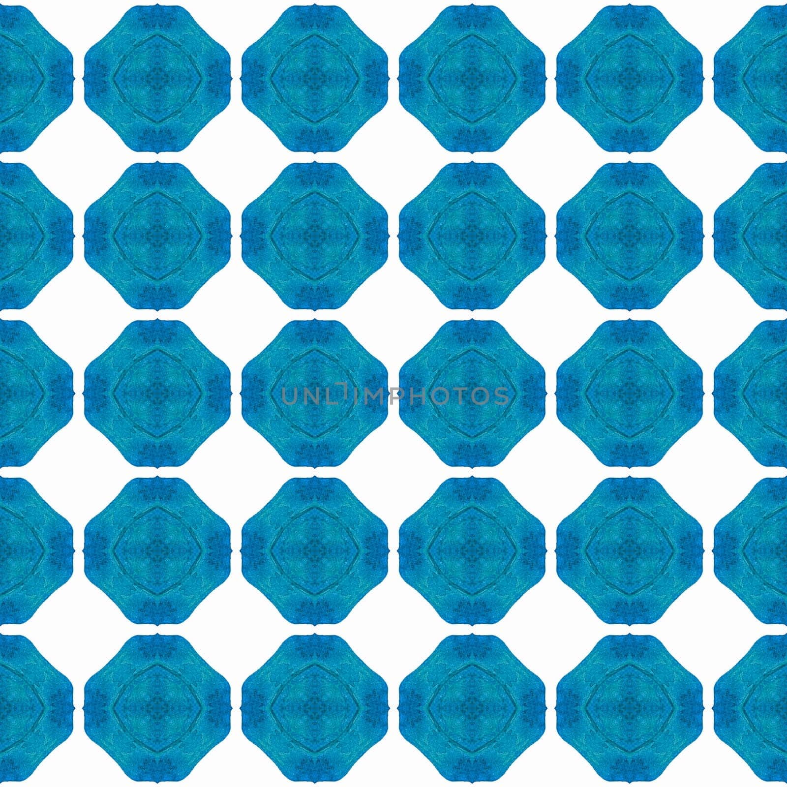 Chevron watercolor pattern. Blue admirable boho chic summer design. Textile ready cool print, swimwear fabric, wallpaper, wrapping. Green geometric chevron watercolor border.