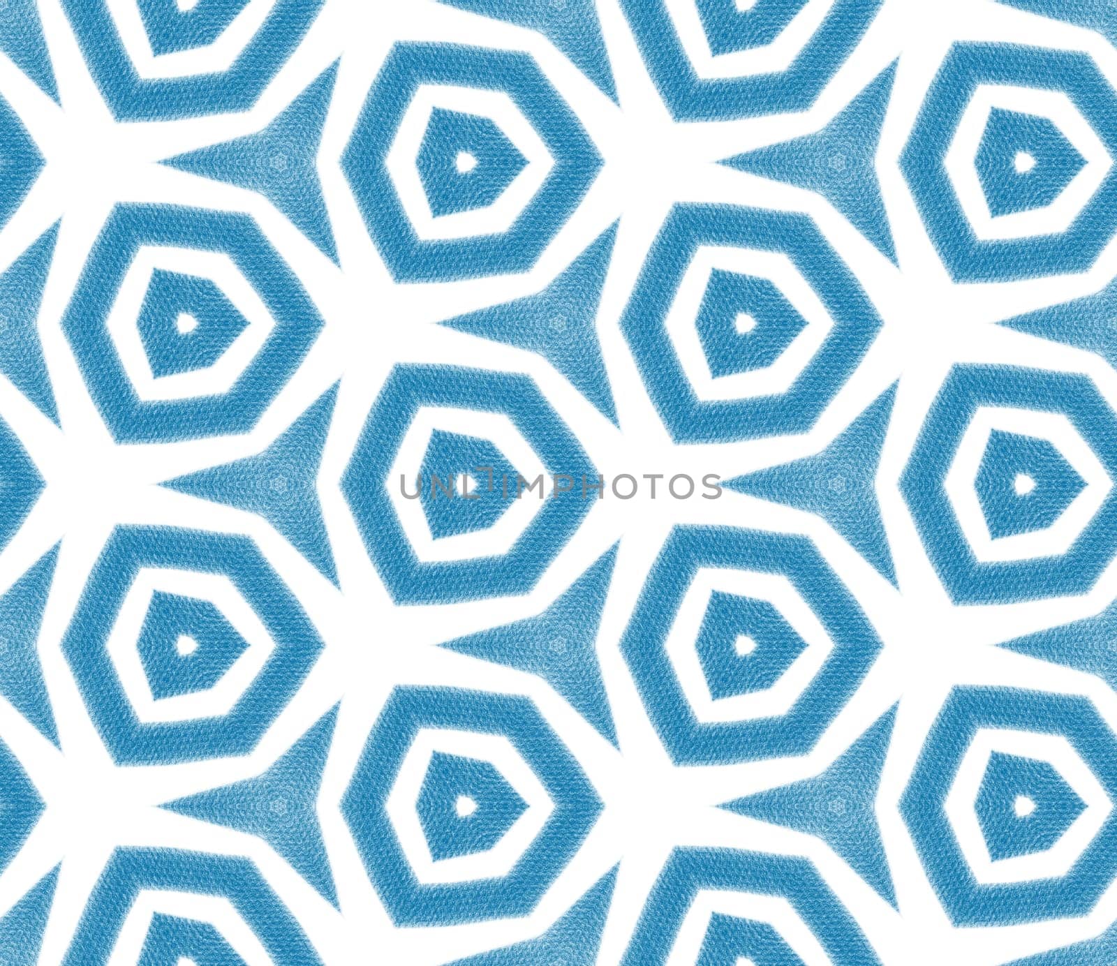 Mosaic seamless pattern. Blue symmetrical kaleidoscope background. Textile ready alive print, swimwear fabric, wallpaper, wrapping. Retro mosaic seamless design.