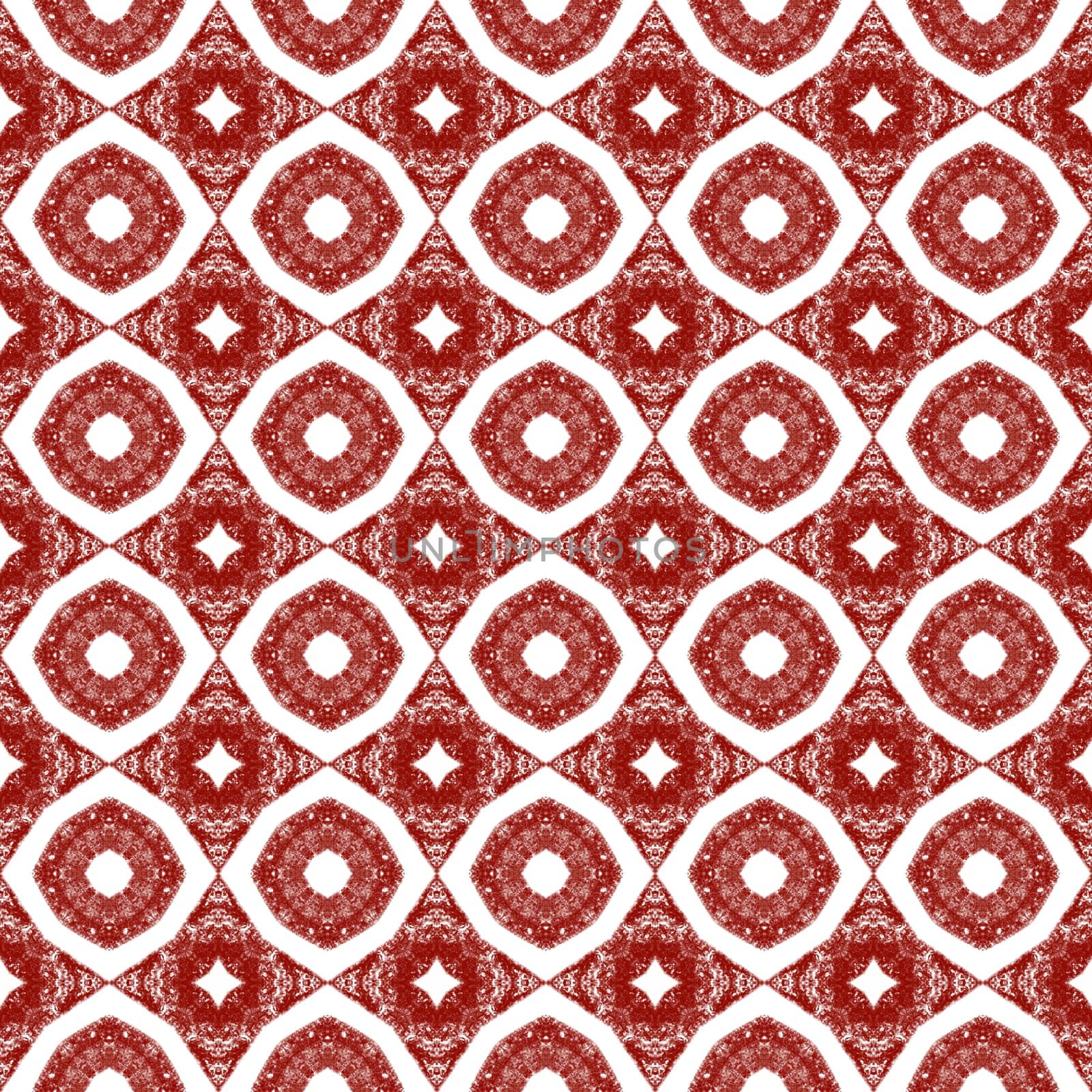 Medallion seamless pattern. Wine red symmetrical by beginagain