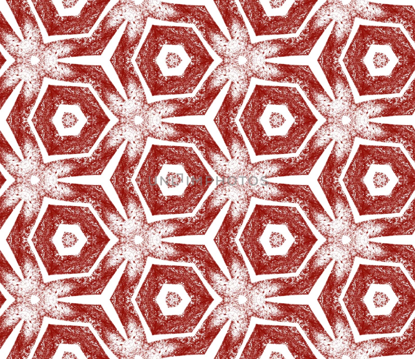 Striped hand drawn pattern. Maroon symmetrical kaleidoscope background. Repeating striped hand drawn tile. Textile ready glamorous print, swimwear fabric, wallpaper, wrapping.