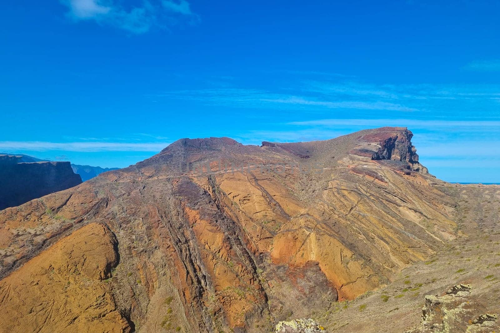 View of the peaks of the mountains and slopes. Brown Mountains