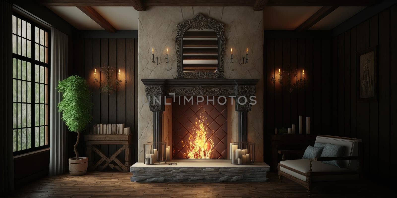 fireplace in luxury home interior design by biancoblue