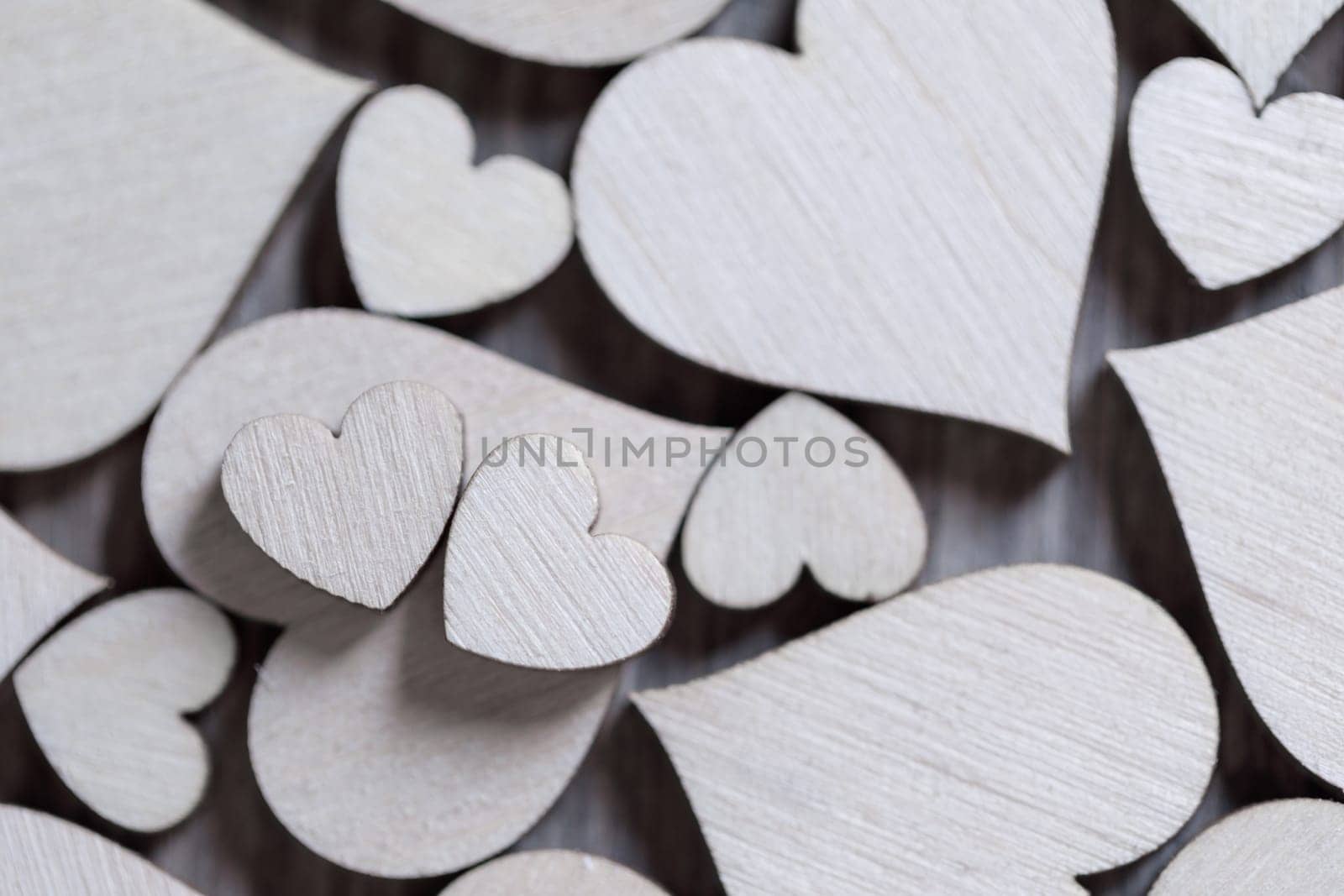 Wooden hearts background by Yellowj