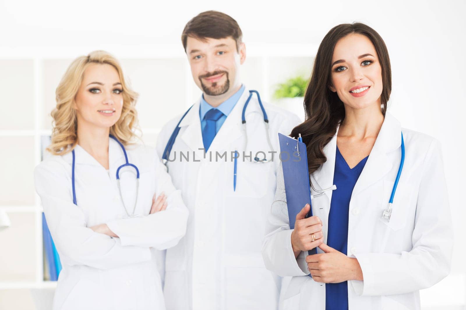 Team of doctors in a clinical office