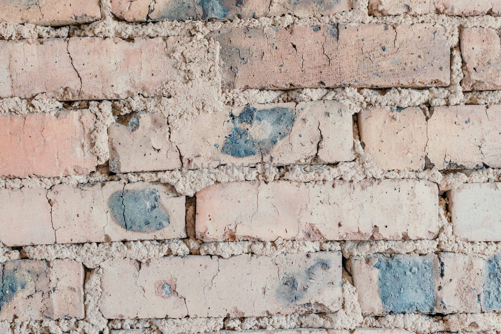 Old brick wall for background. Orange brik wall, under construction. Architecture textures