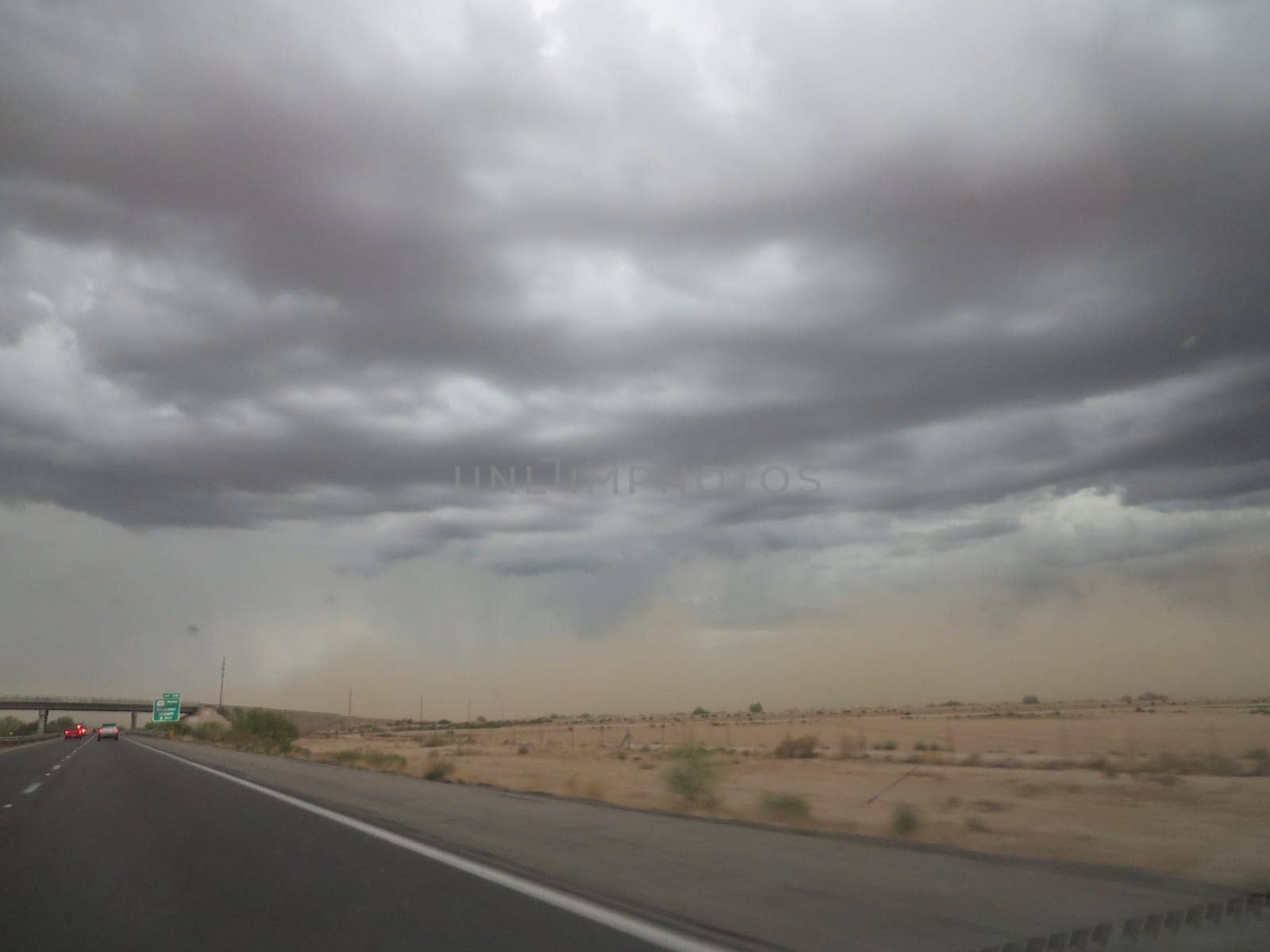 Monsoon Clouds seen from I-10 Driving into Phoenix. High quality photo