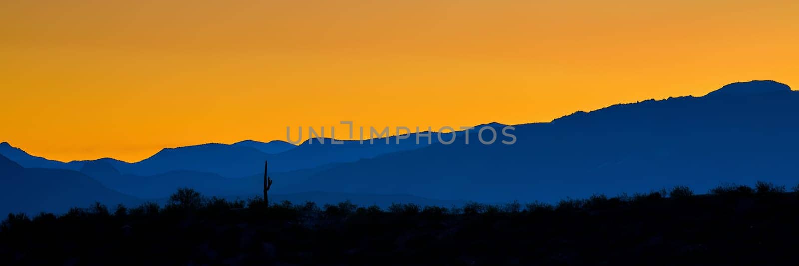 Dawn with mountains of the  Sierra Ancha Wilderness area in the background.