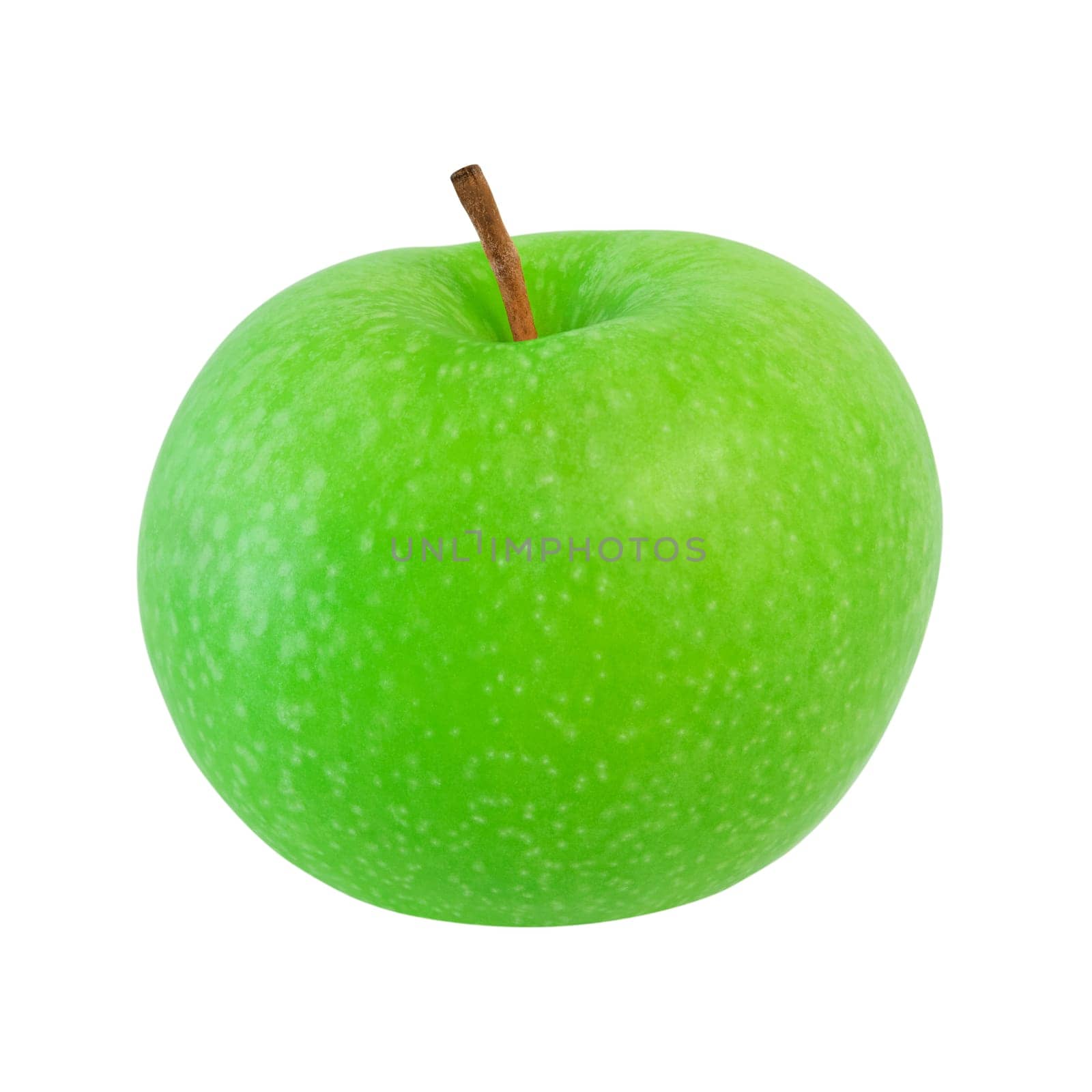 Green apple isolated on a white background. Stock photography.