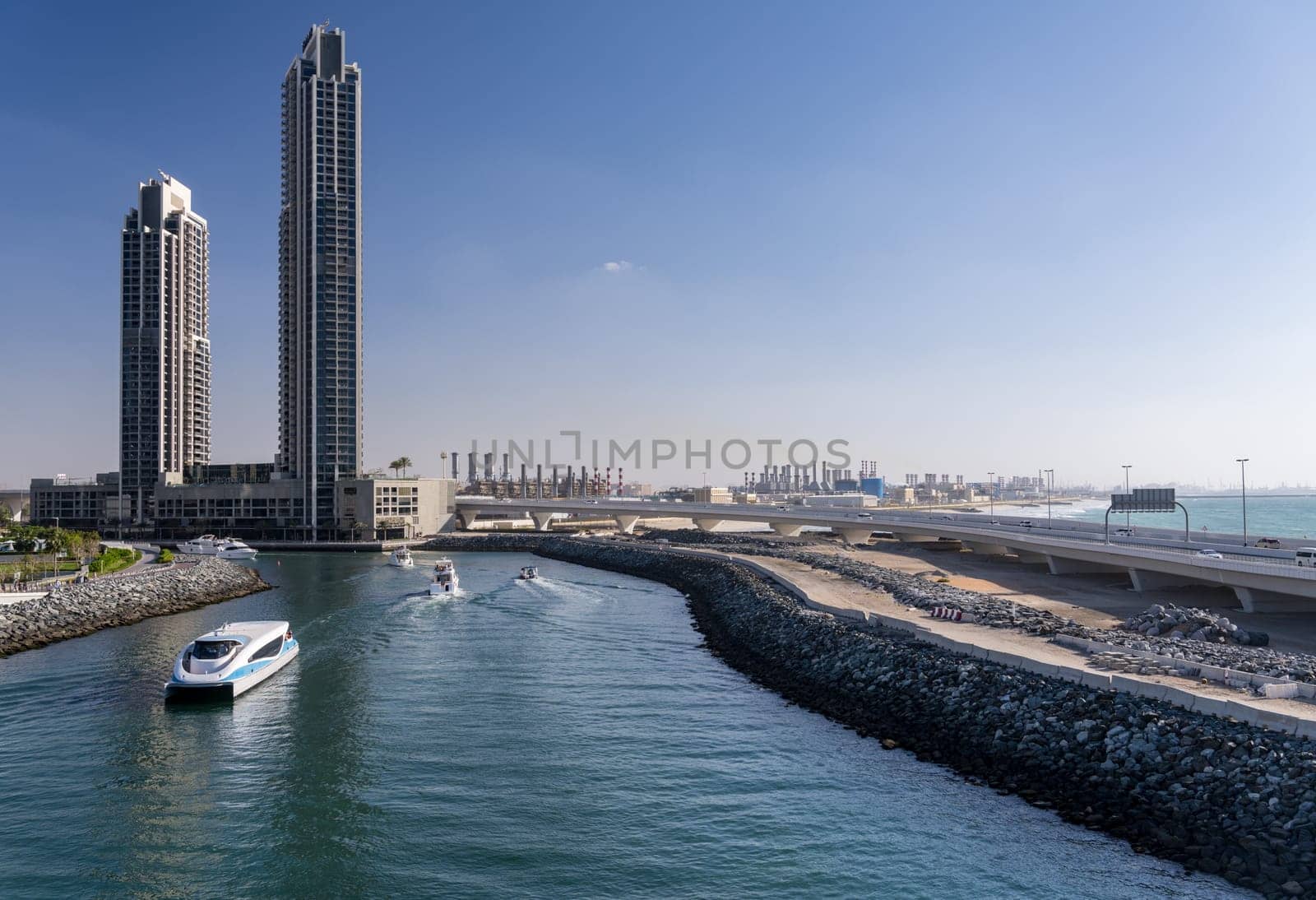 Power station and industrial area of Dubai by JBR Beach by steheap