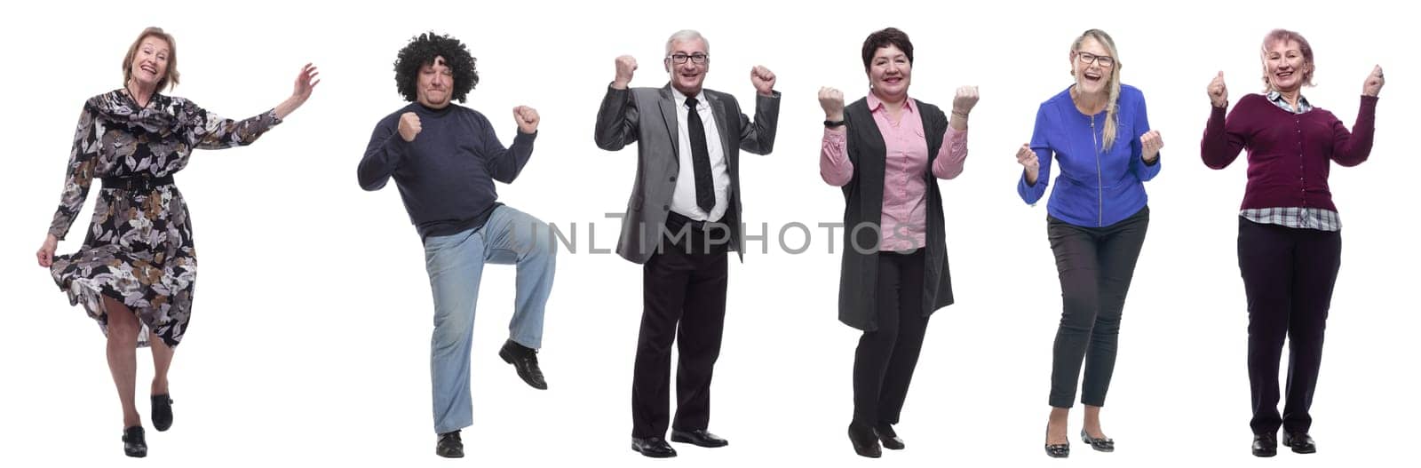 collage of people joyful energetic full length isolated by asdf