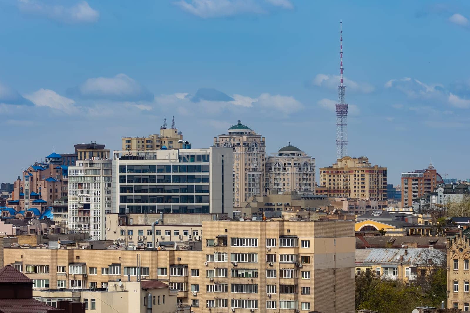 Kyiv, Ukraine - April 24, 2023: The streets of Kyiv city and Kyiv TV Tower. by sarymsakov