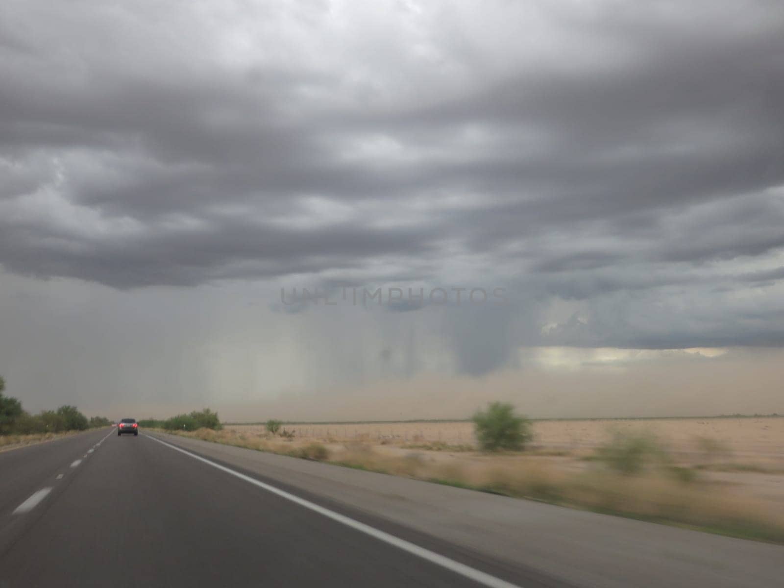 Monsoon Clouds seen from I-10 North Driving into Phoenix. High quality photo