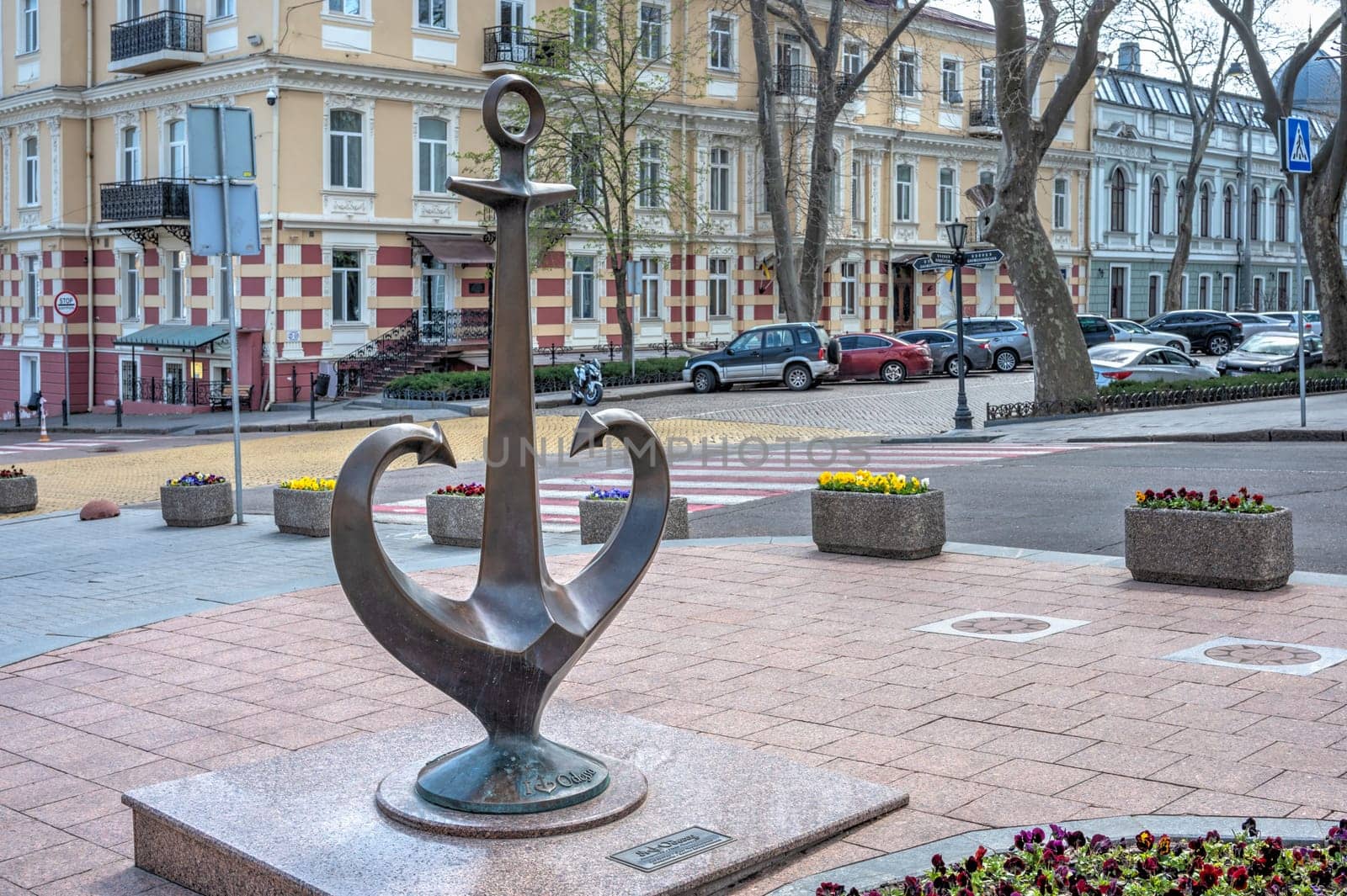 Symbol of Odessa anchor-heart in Odessa, Ukraine by Multipedia