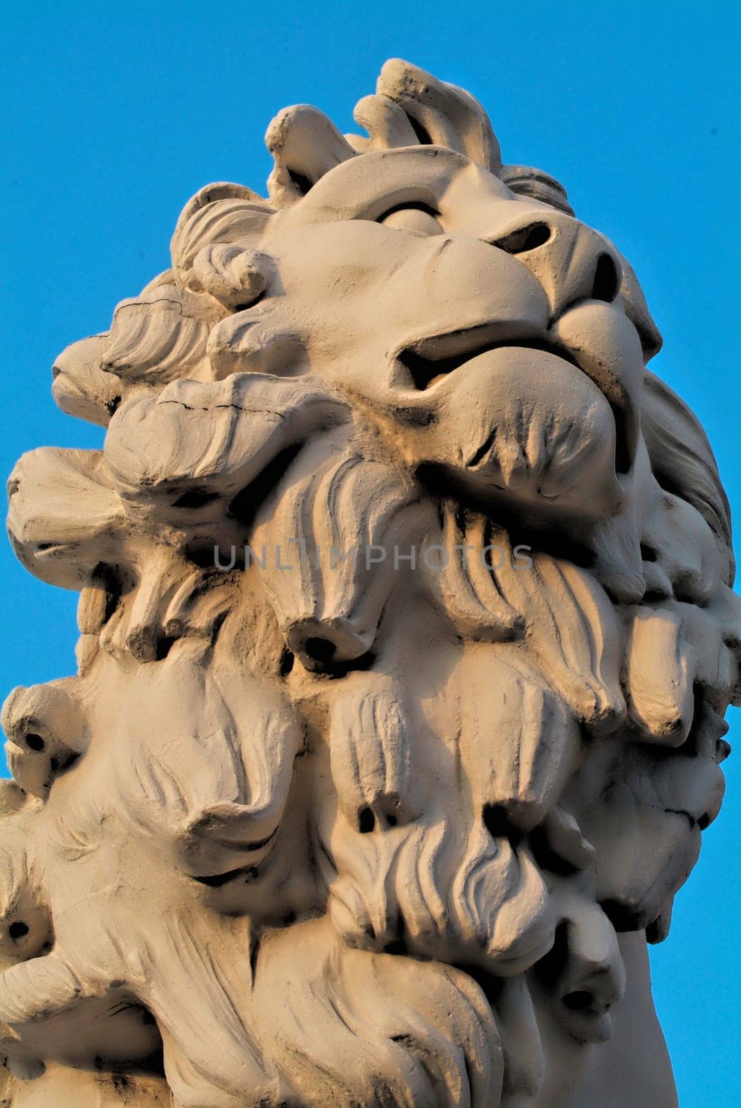 Close-up of the Sount Bank Lion head, Westminster Bridge, London.