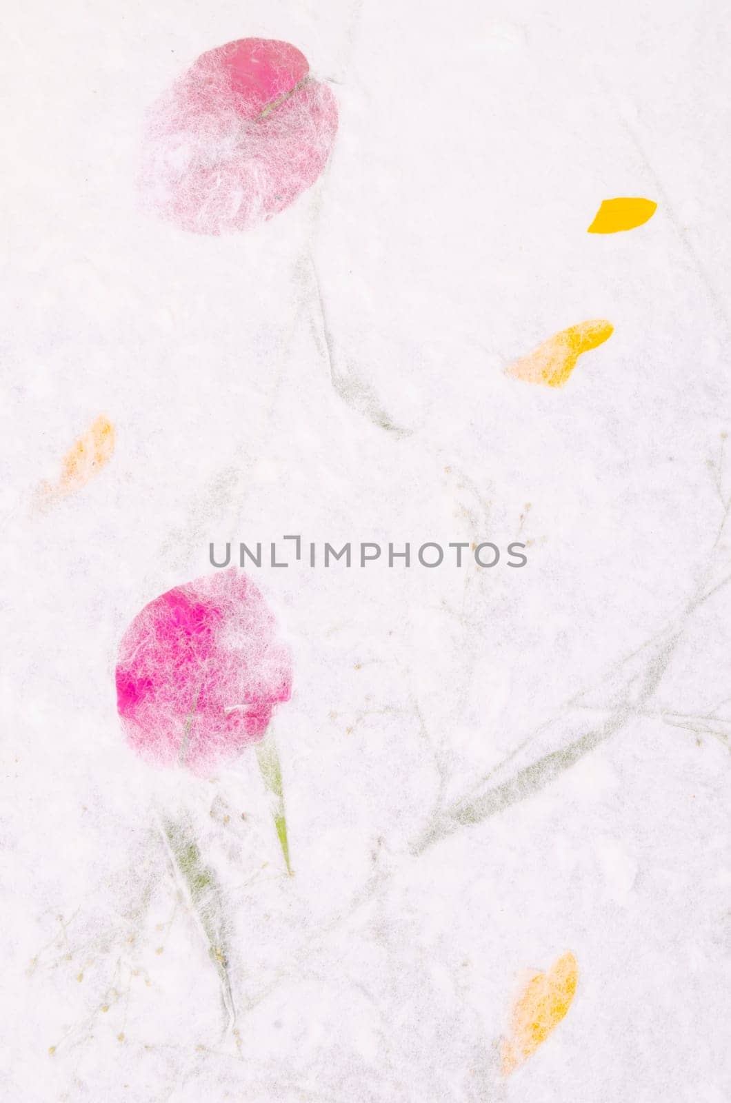 The Mulberry paper with flower texture background. by Gamjai