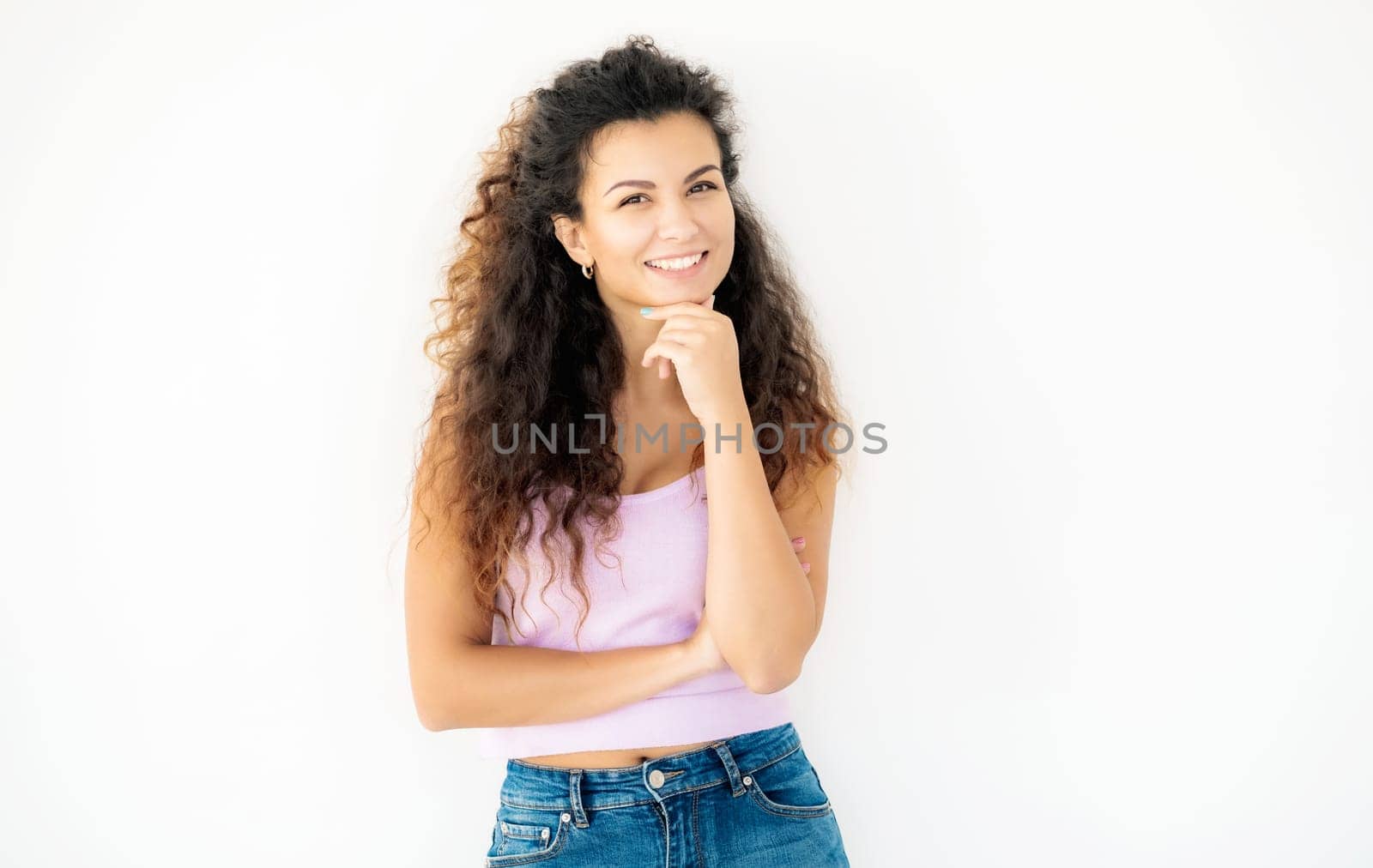 Portrait of attractive young girl smiling