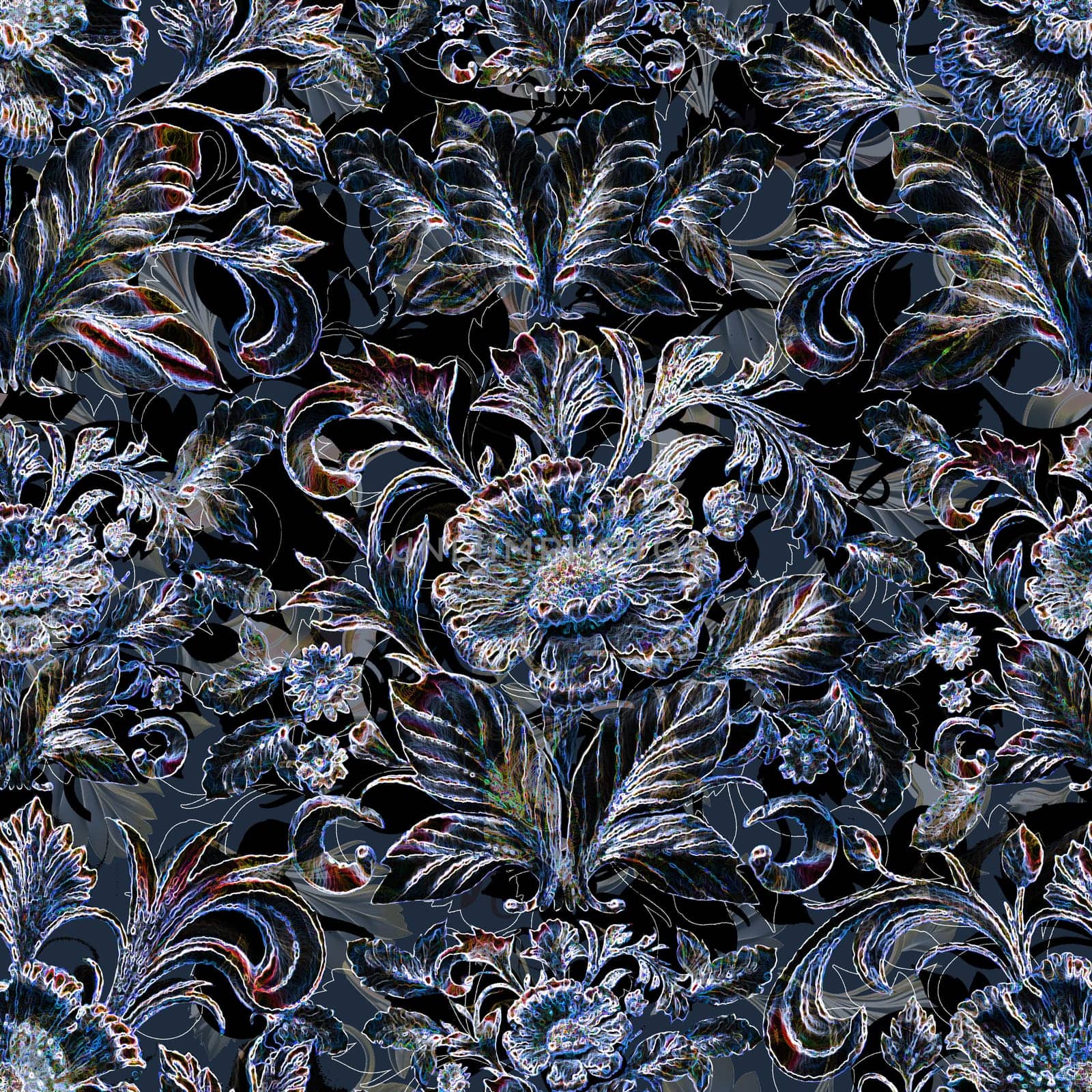 seamless traditional floral pattern on background