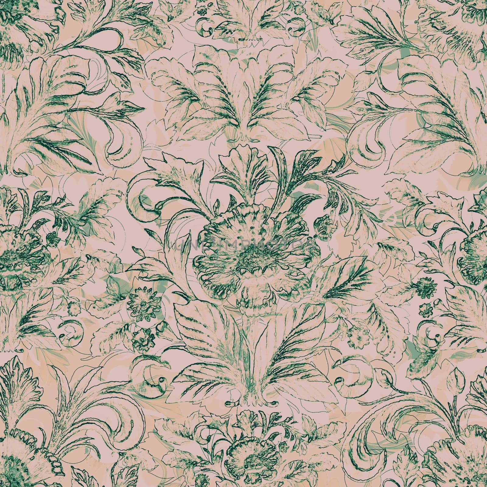 seamless traditional floral pattern on background