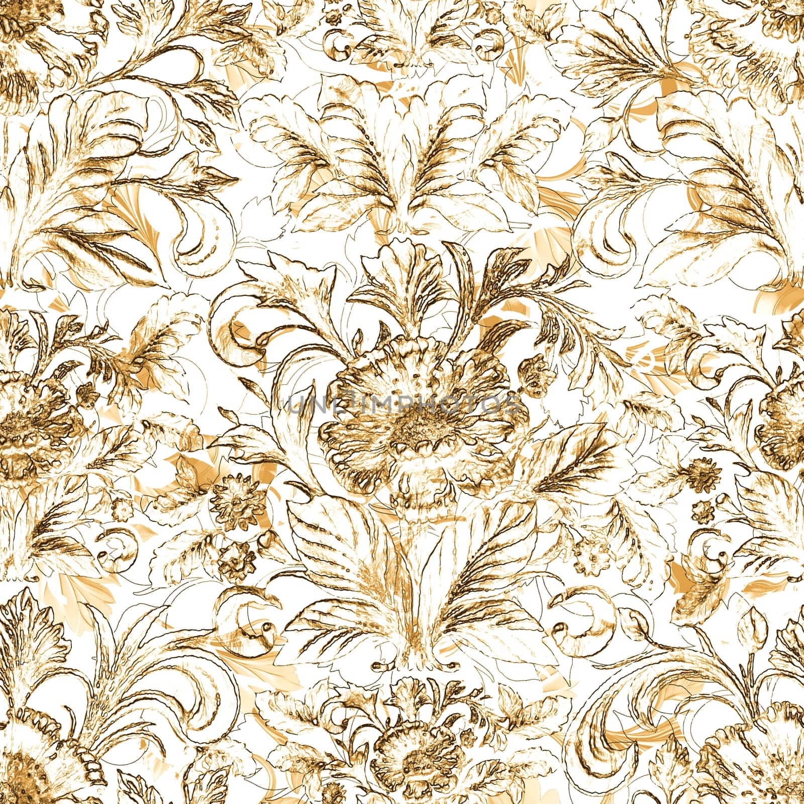 seamless traditional floral pattern on background