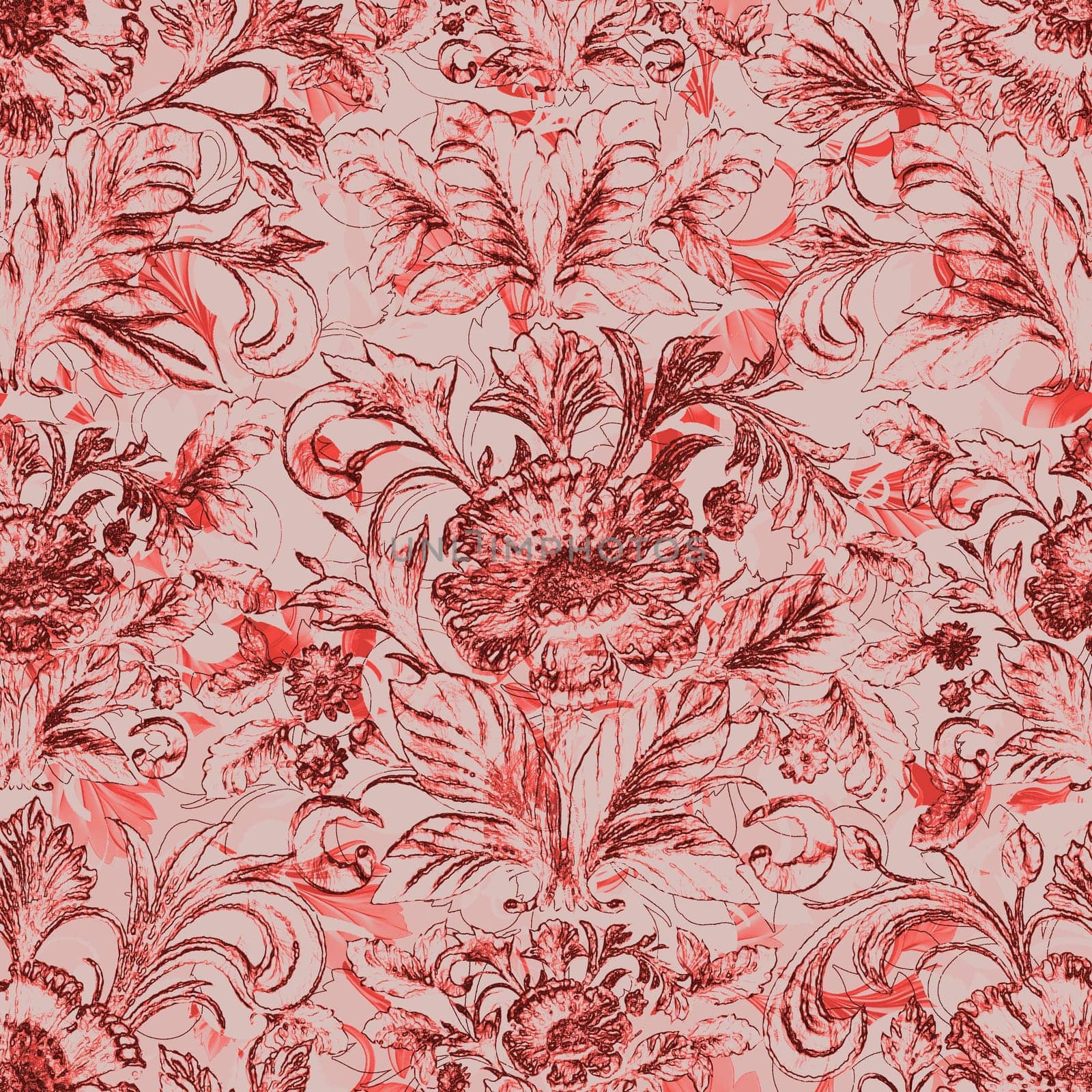 seamless traditional floral pattern on background