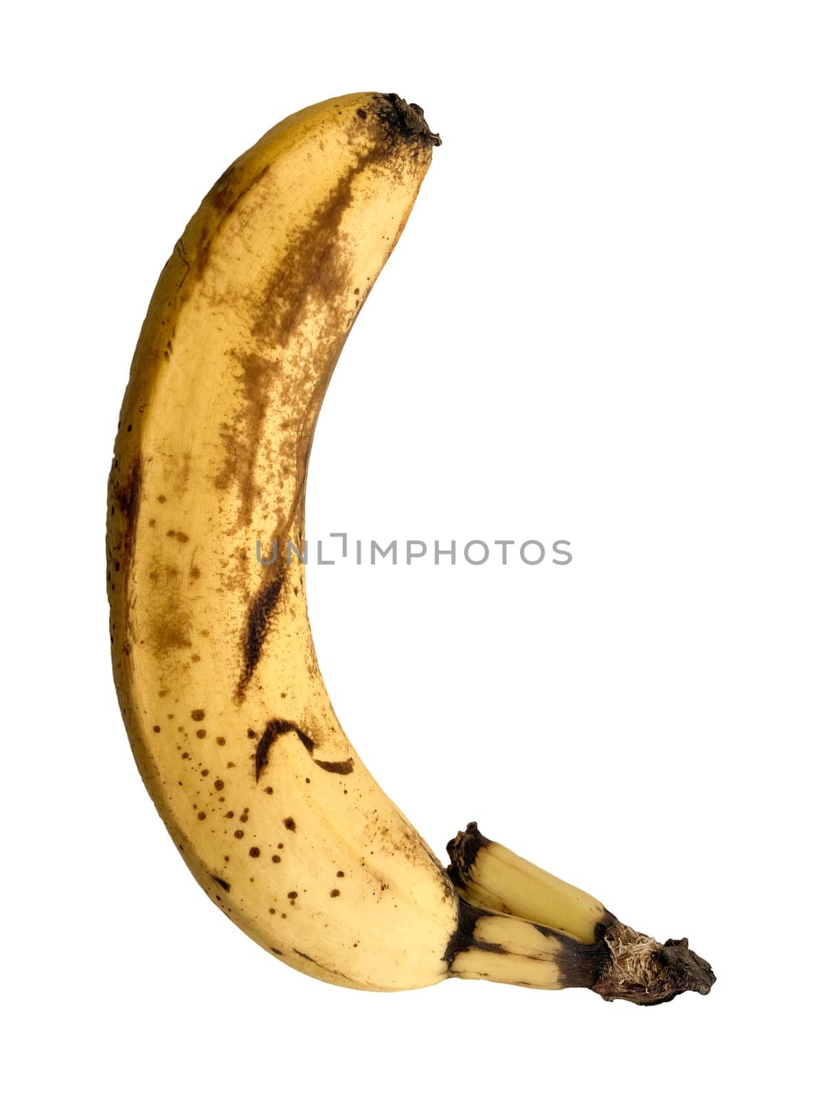 not a fresh banana on a white background.