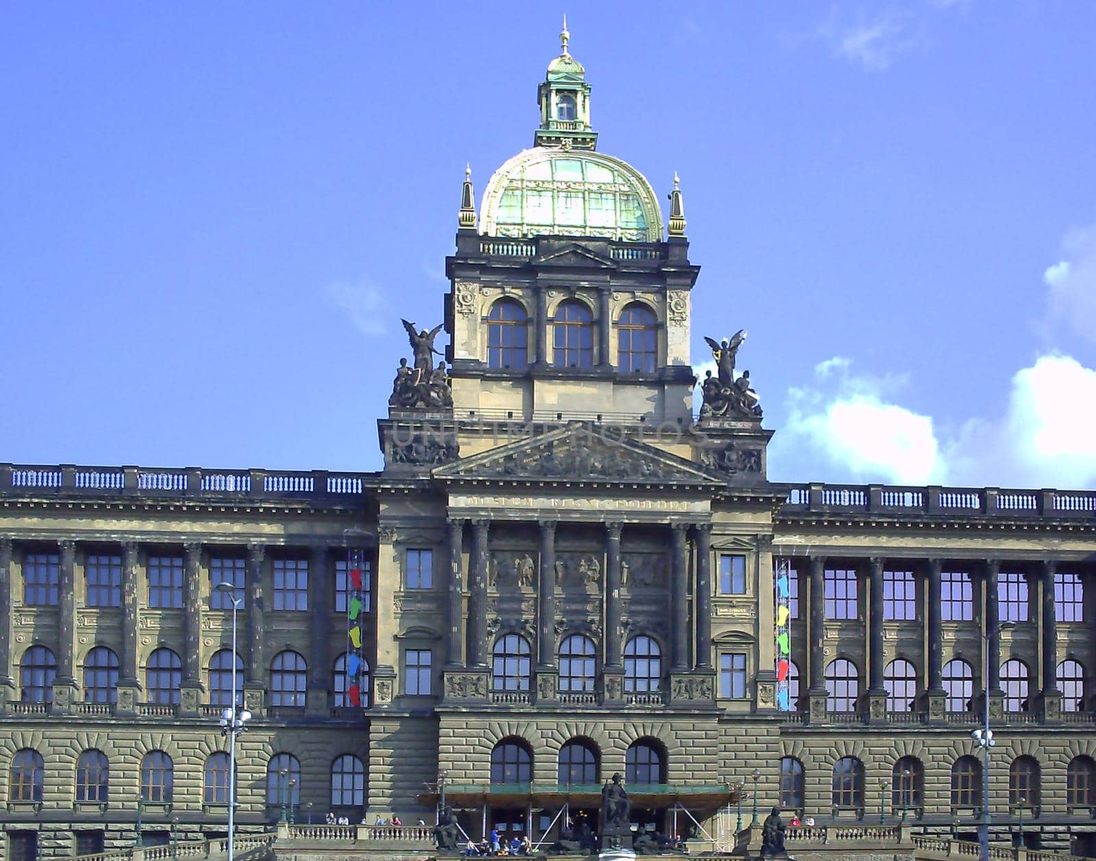 Building of the National Museum in Prague. Neo-Renaissance National Museum building. Czech Republic