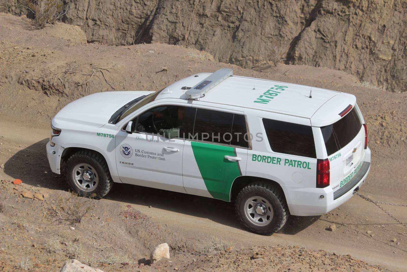 Border Patrol patrols Mount Christo Rey in El Paso, Texas. Sunland Park, NM, September 30 2019.