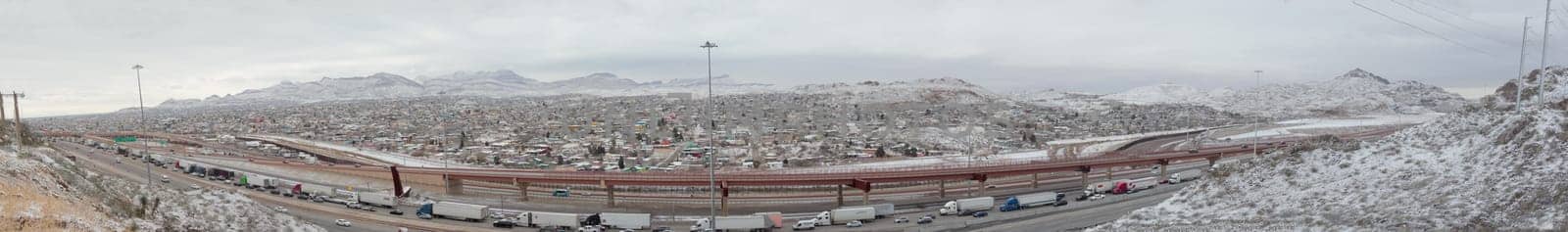 Ciudad Juarez, Chihuahua - Mexico - February 2022 - snow mountain panorama. by Marcielito