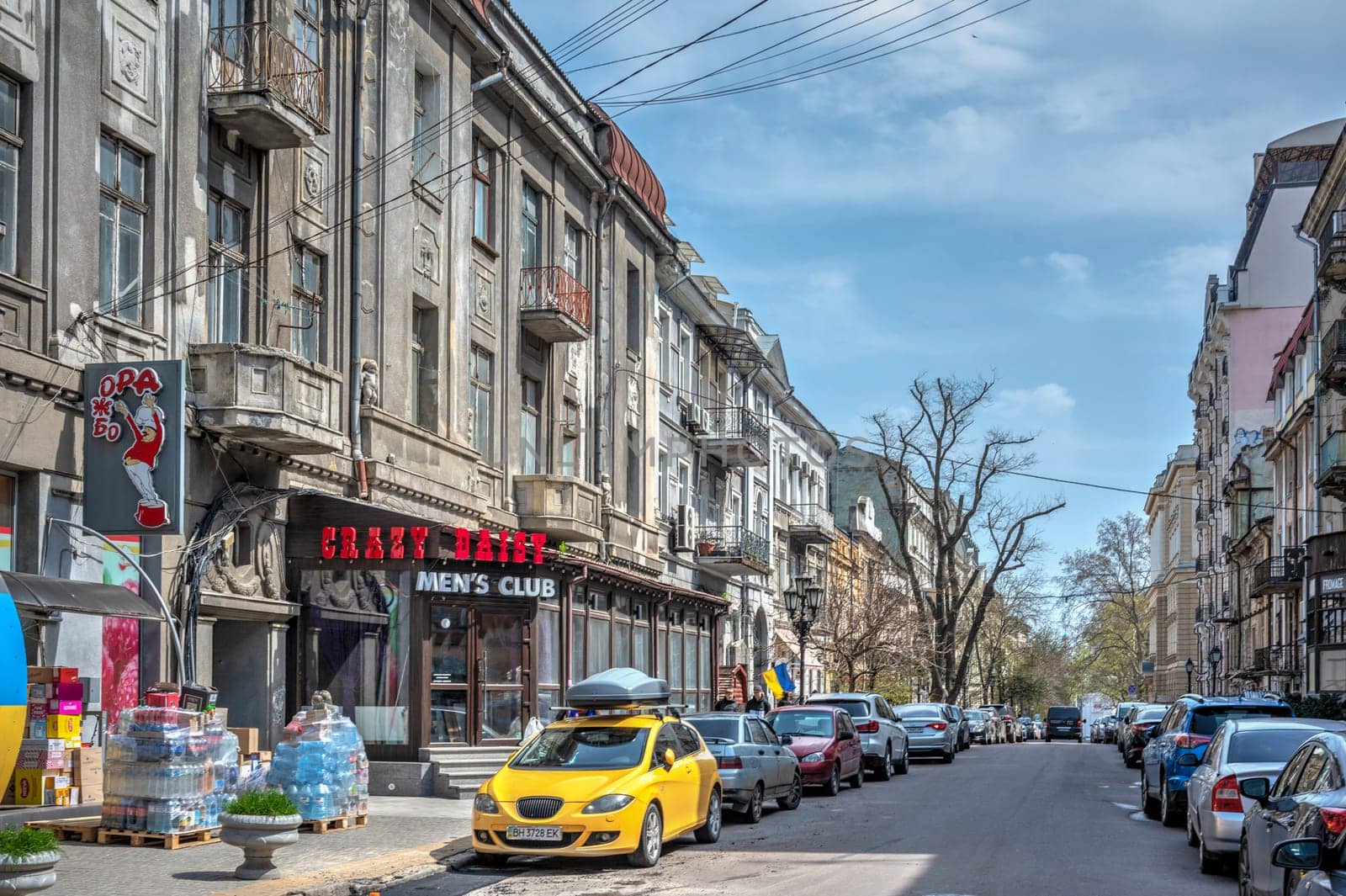 Odessa, Ukraine 15.04.2023. Tchaikovsky lane in Odessa, Ukraine, on a sunny spring day